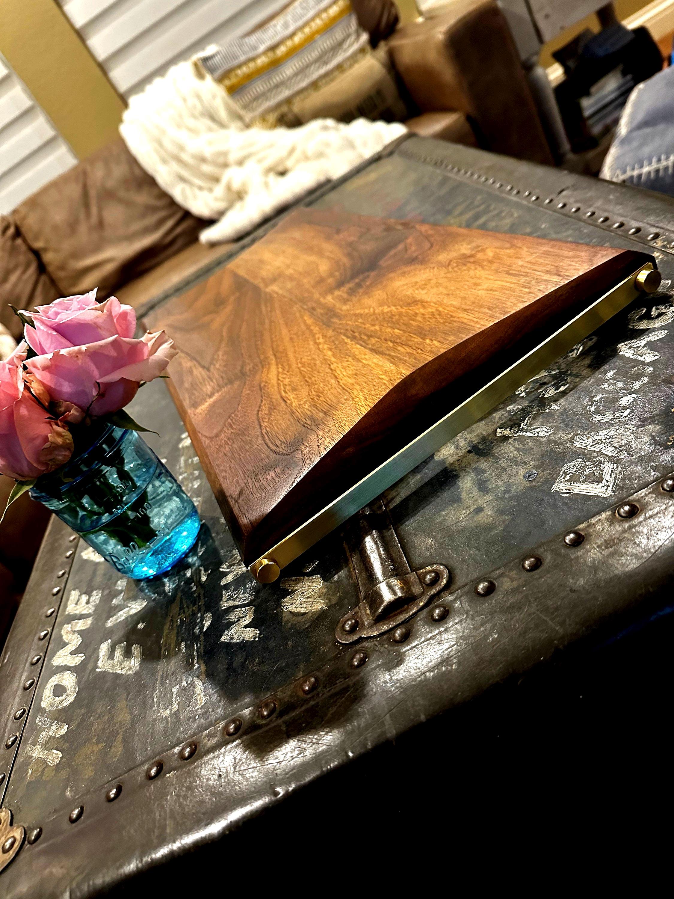 Modern, Beautiful Walnut & Brass Charcuterie Board