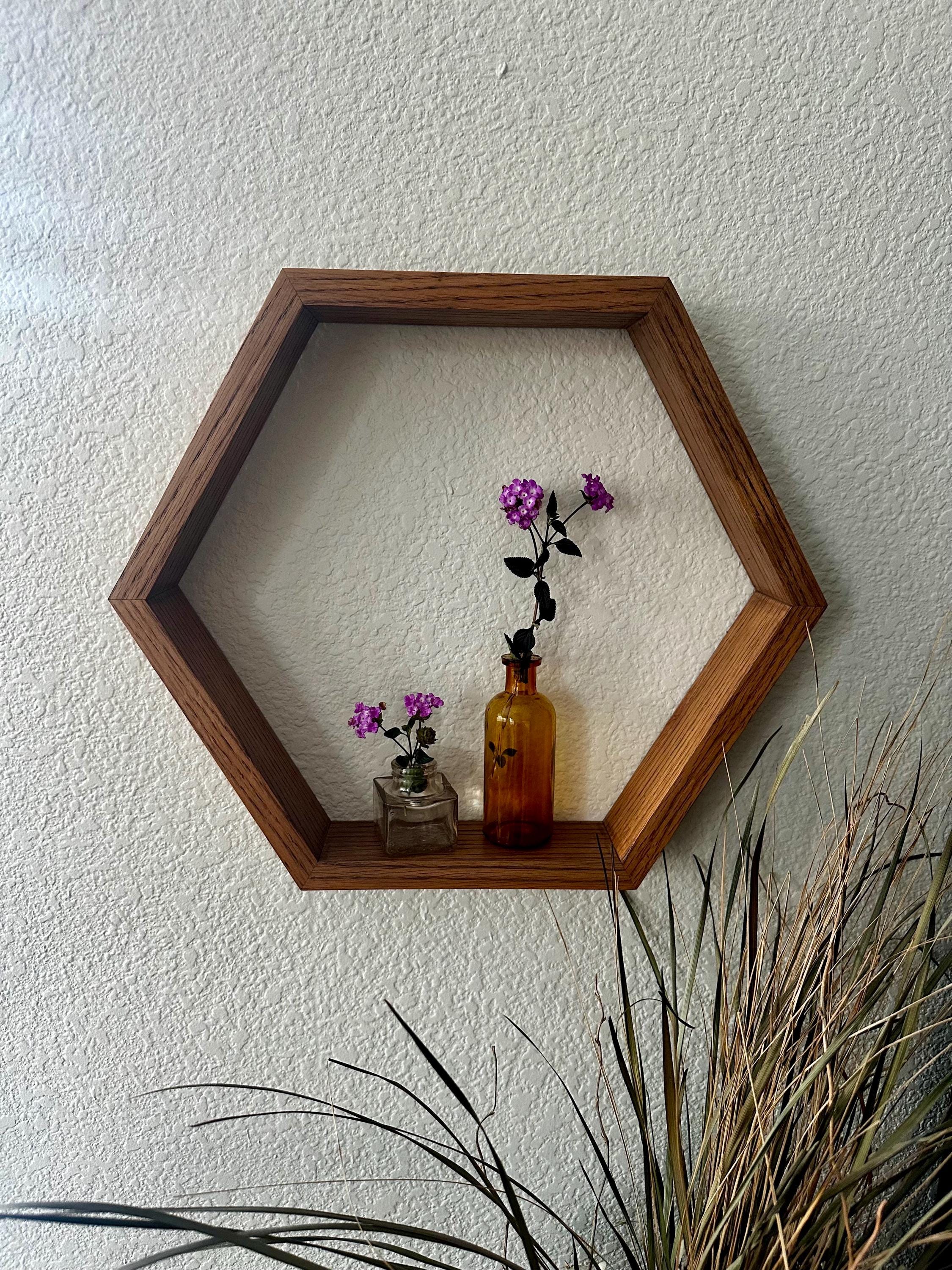 Oak Hardwood Hexagon Shelf