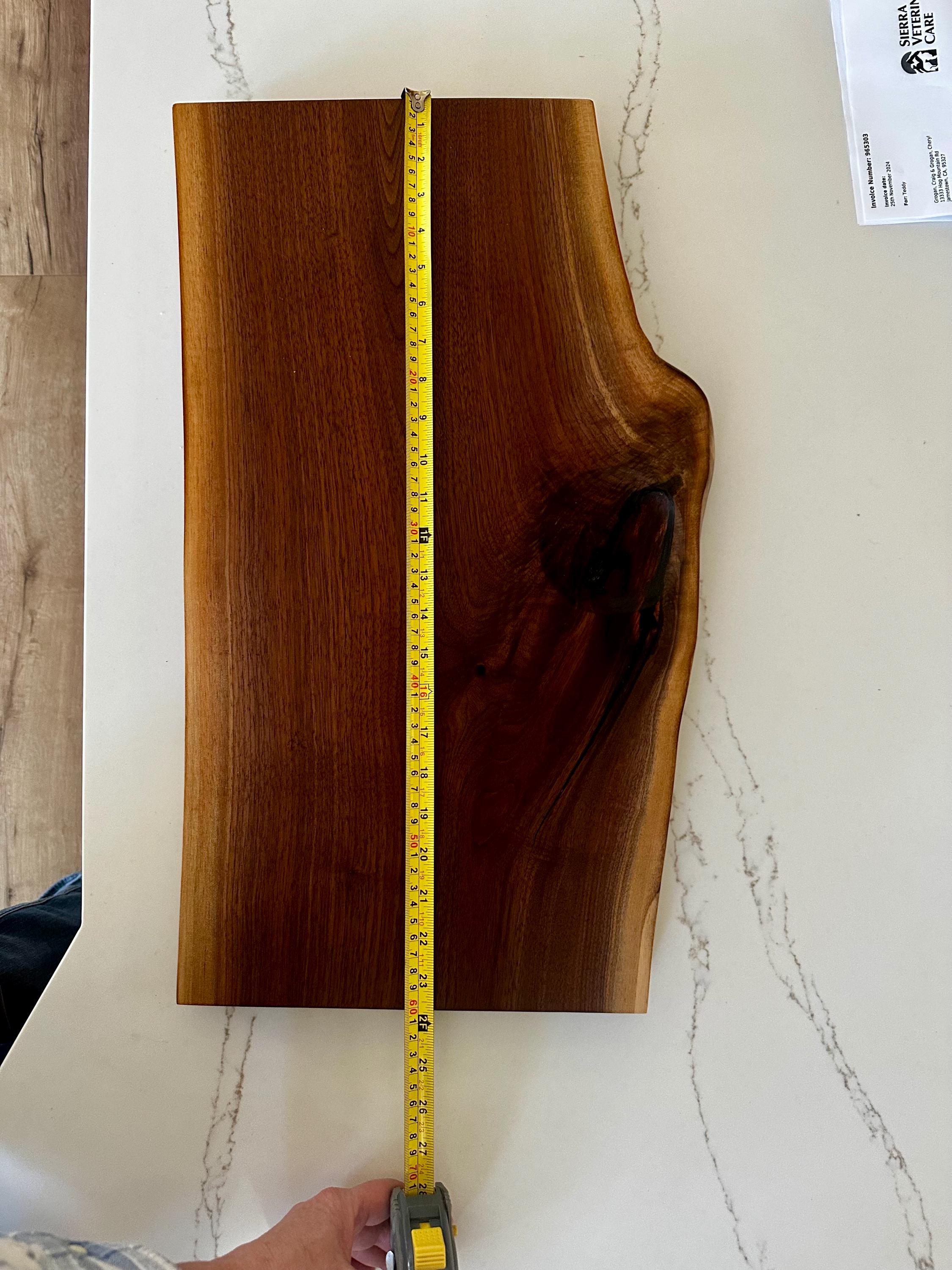 Live-Edge Walnut Charcuterie Board with Integrated “Nut” Bowl