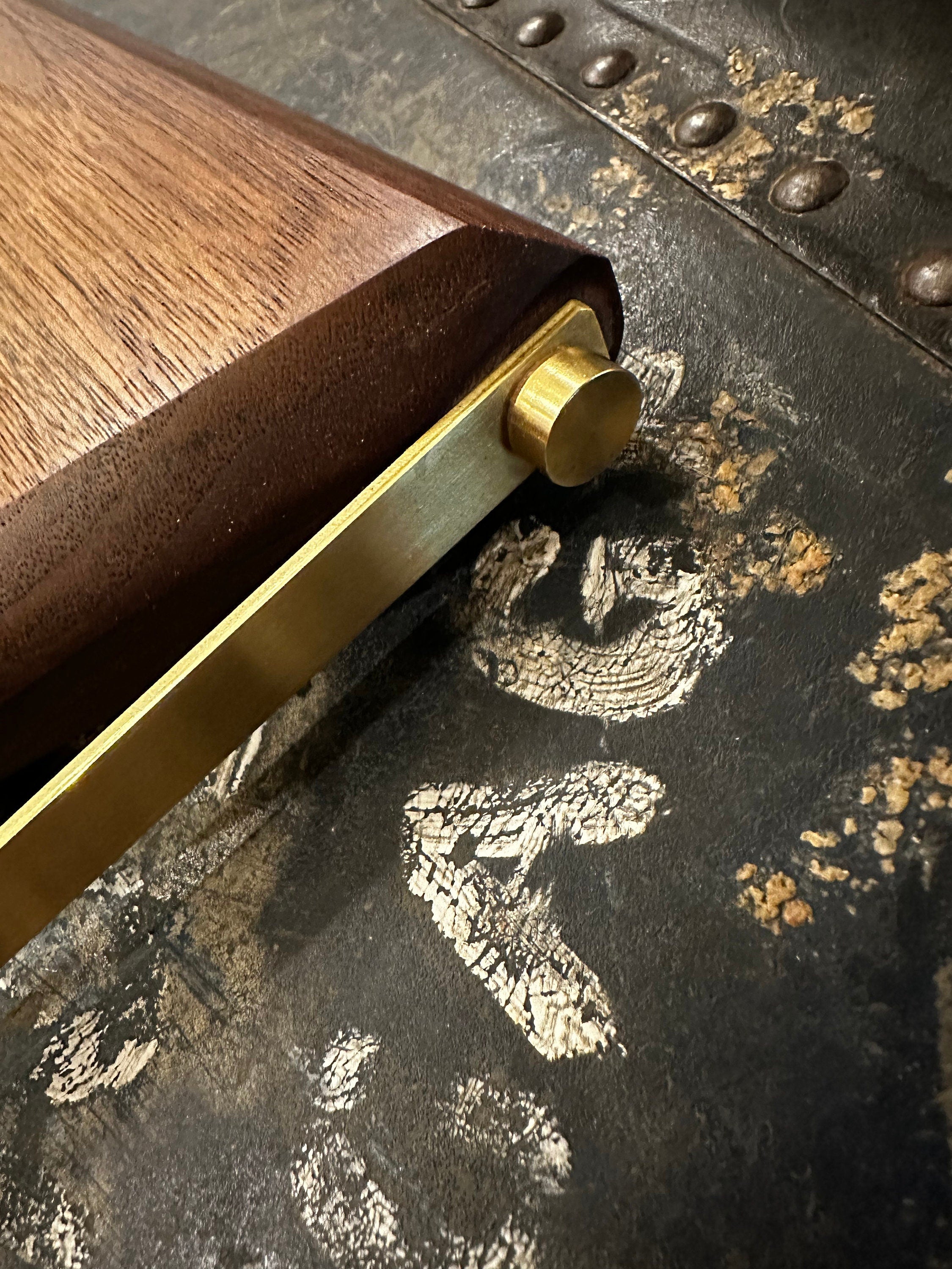 Modern, Beautiful Walnut & Brass Charcuterie Board