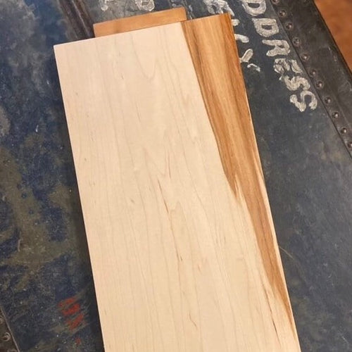 Beautiful live-edge hardwood Maple charcuterie board with wood handles
