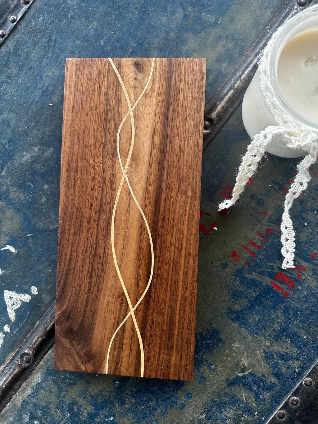 Walnut Woven with Ash Butter Board or small Charcuterie Board