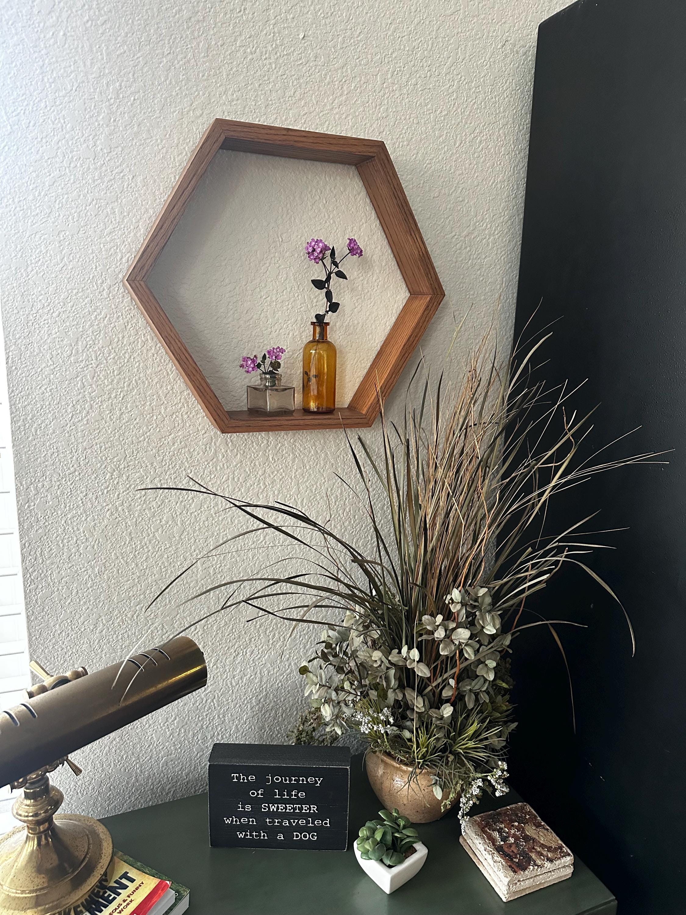 Oak Hardwood Hexagon Shelf