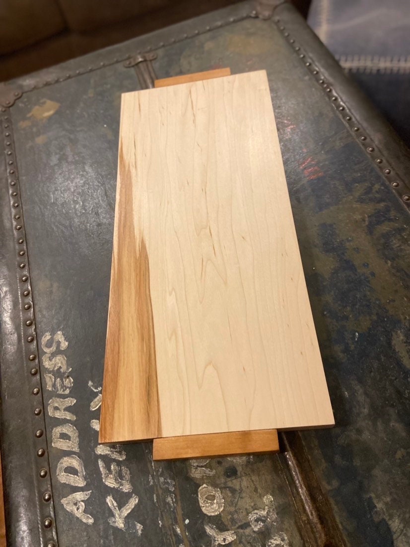 Beautiful live-edge hardwood Maple charcuterie board with wood handles
