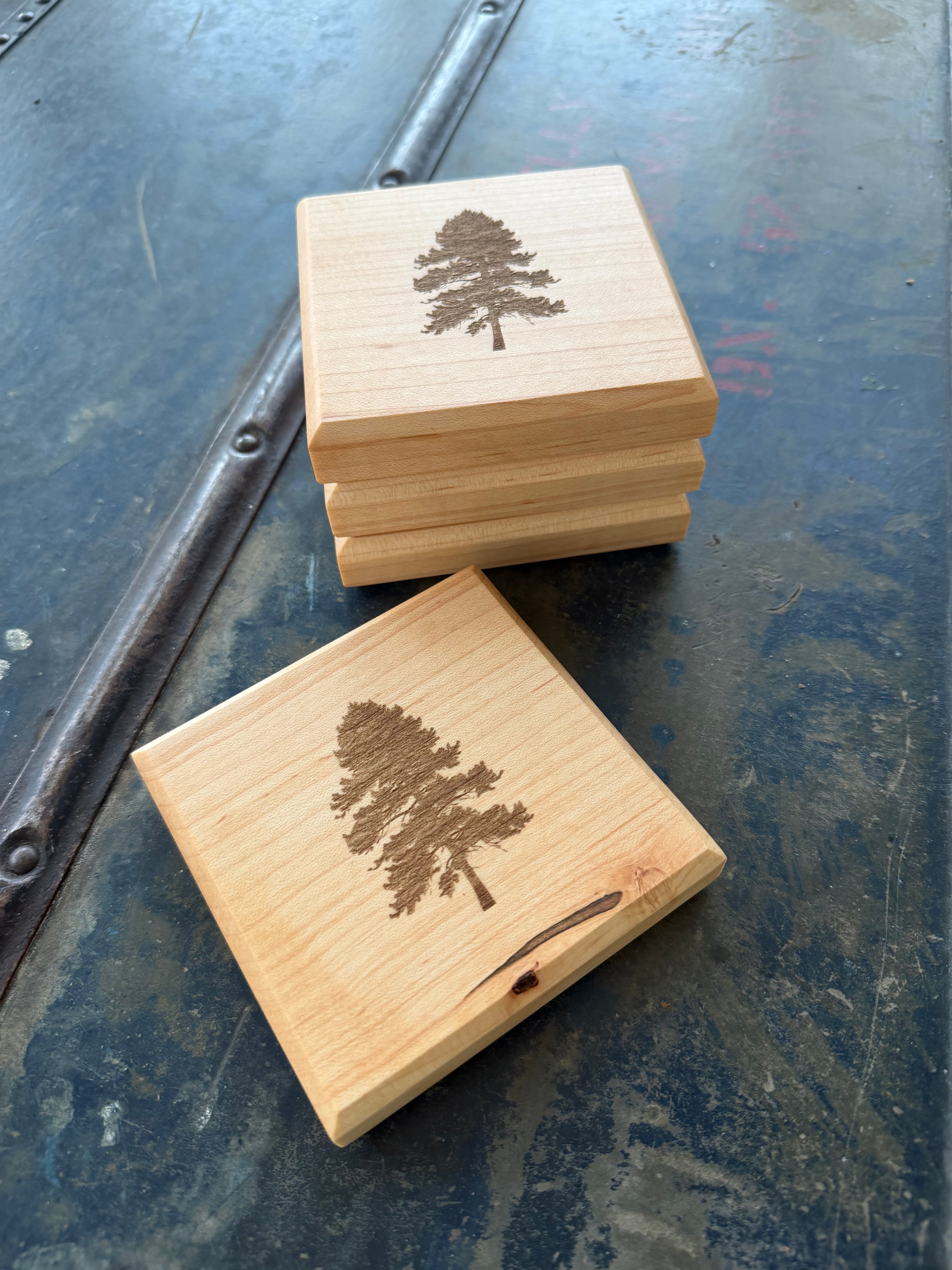 Maple Engraved Coasters (set of four)