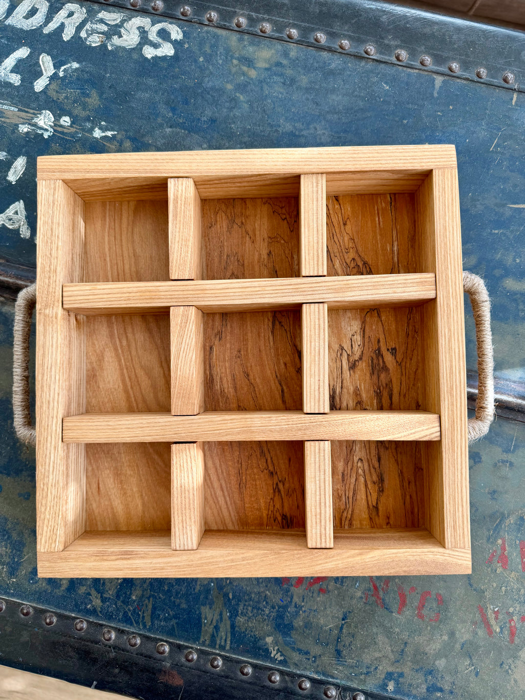 Handcrafted Hardwood Tic-Tac-Toe Game & Tray