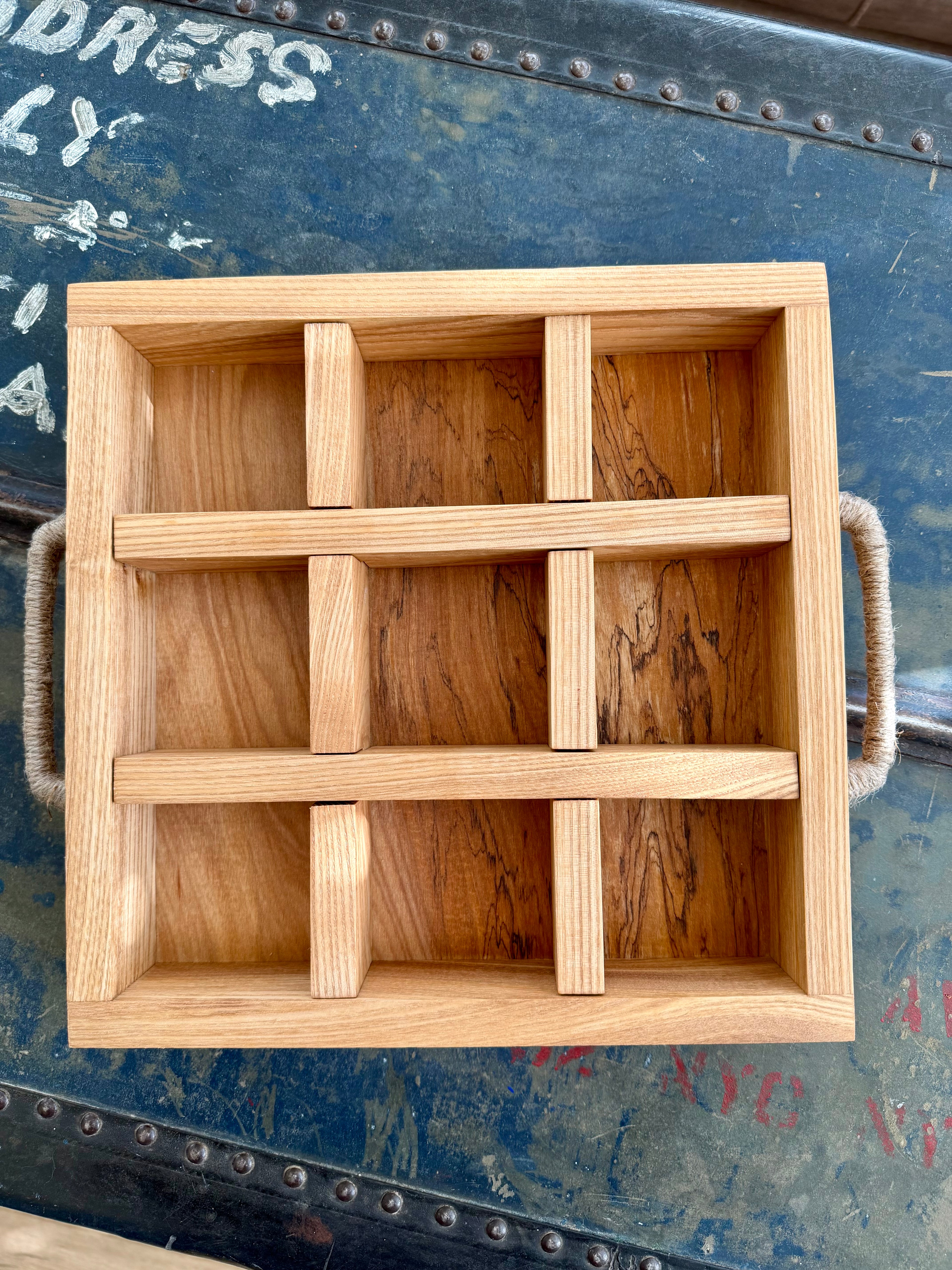 Handcrafted Hardwood Tic-Tac-Toe Game & Tray
