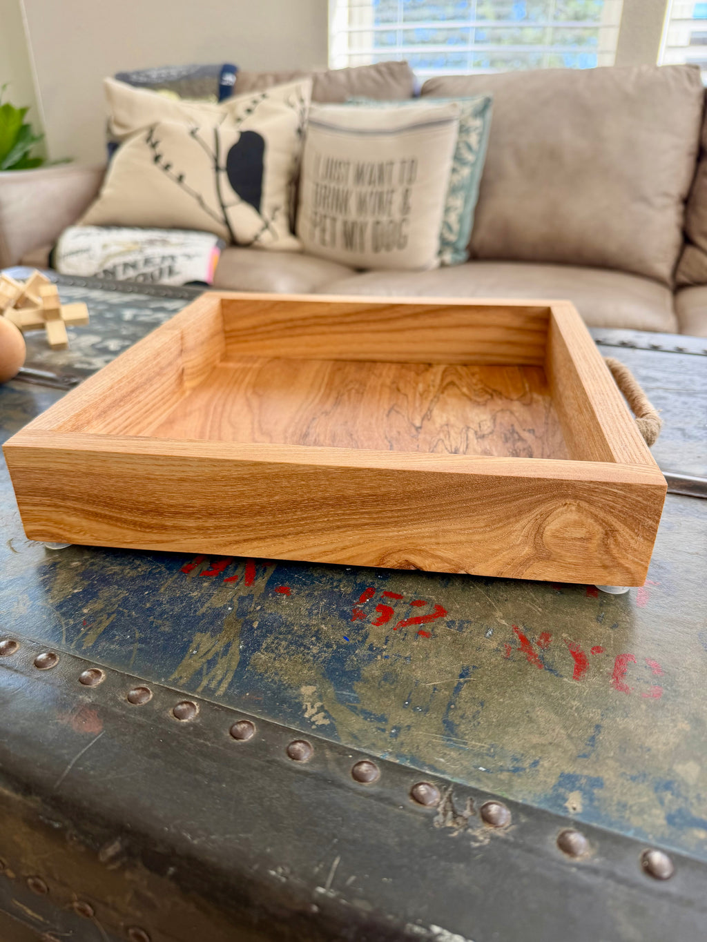 Handcrafted Hardwood Tic-Tac-Toe Game & Tray