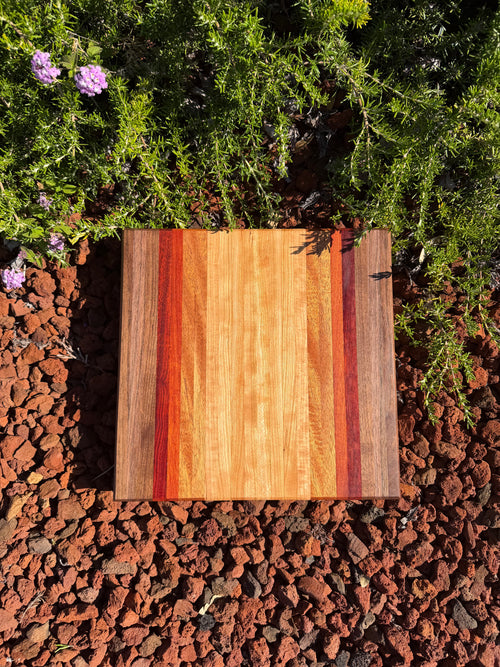 Artisan Striped Hardwood Cutting Board