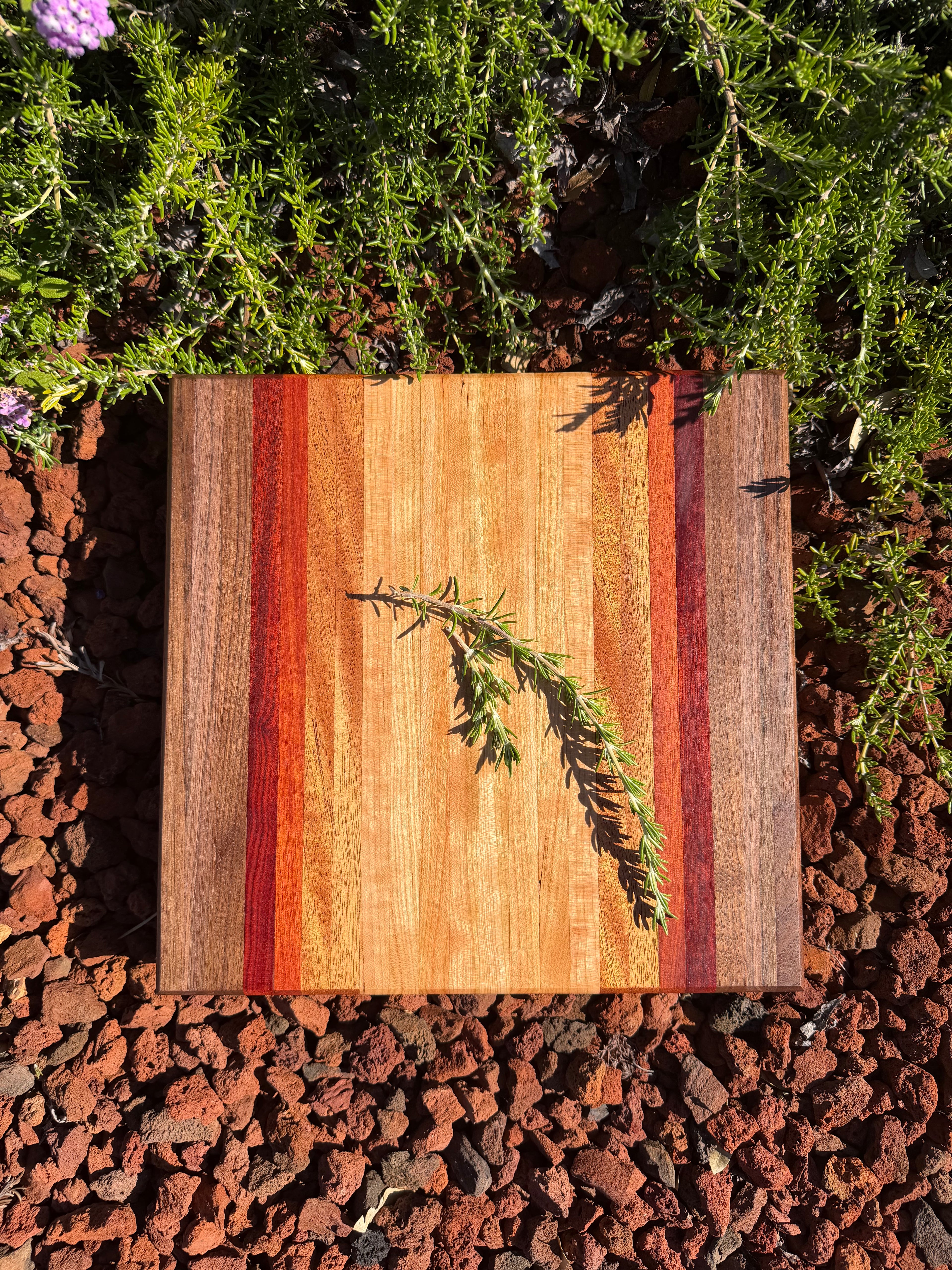Artisan Striped Hardwood Cutting Board