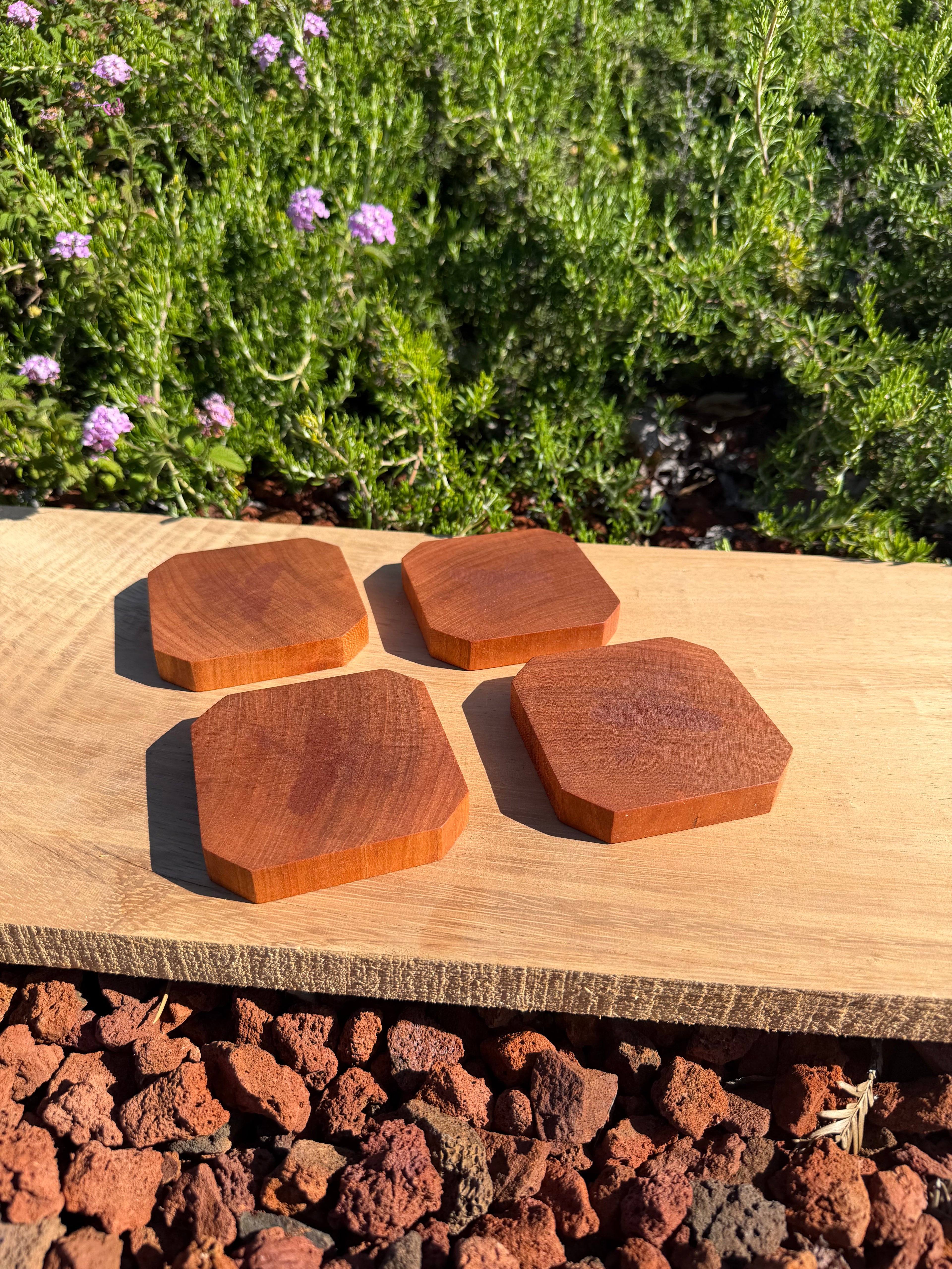 Pinecone Engraved Cherry Coasters