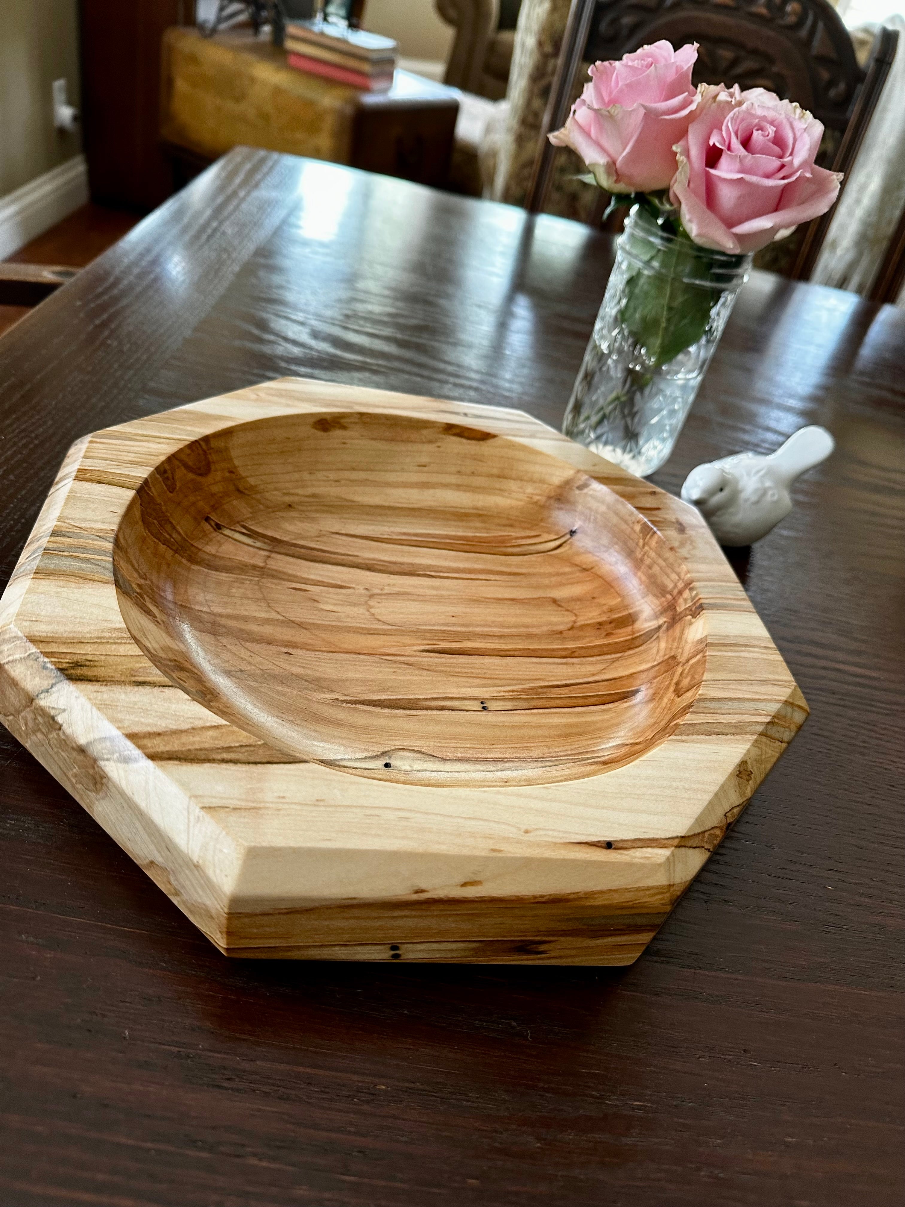 Handmade Ambrosia Maple Hardwood Bowl