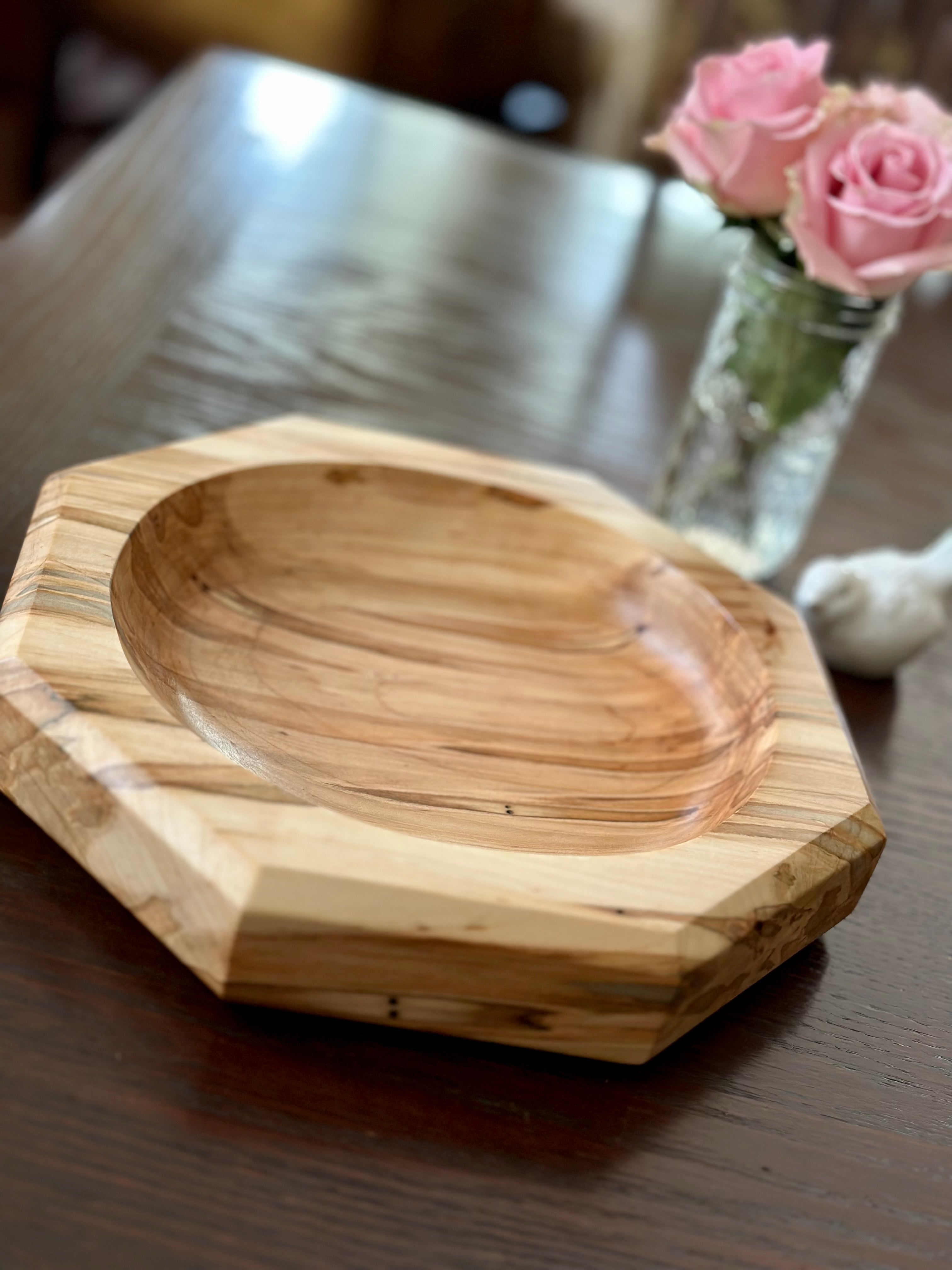 Handmade Ambrosia Maple Hardwood Bowl