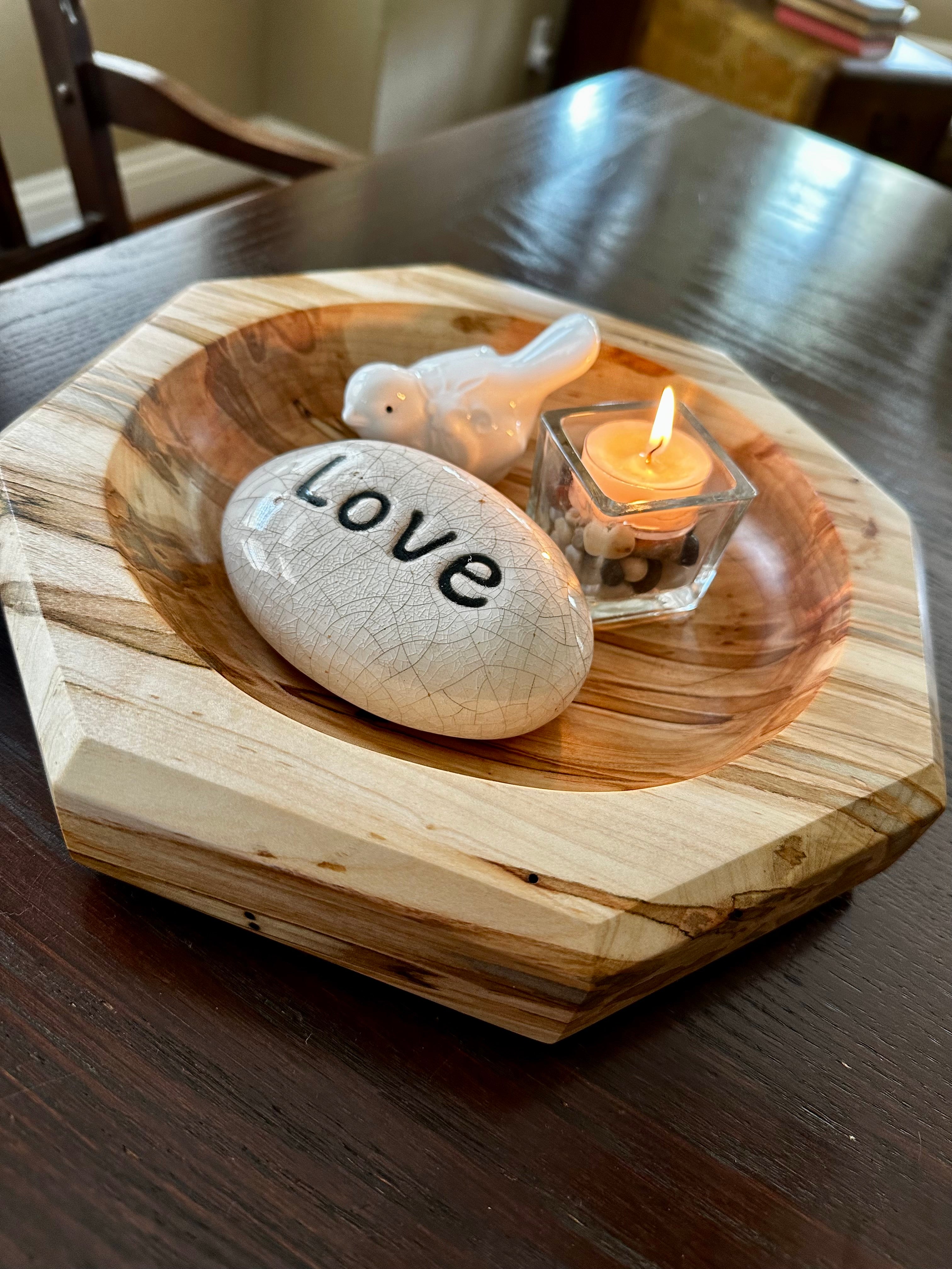 Handmade Ambrosia Maple Hardwood Bowl