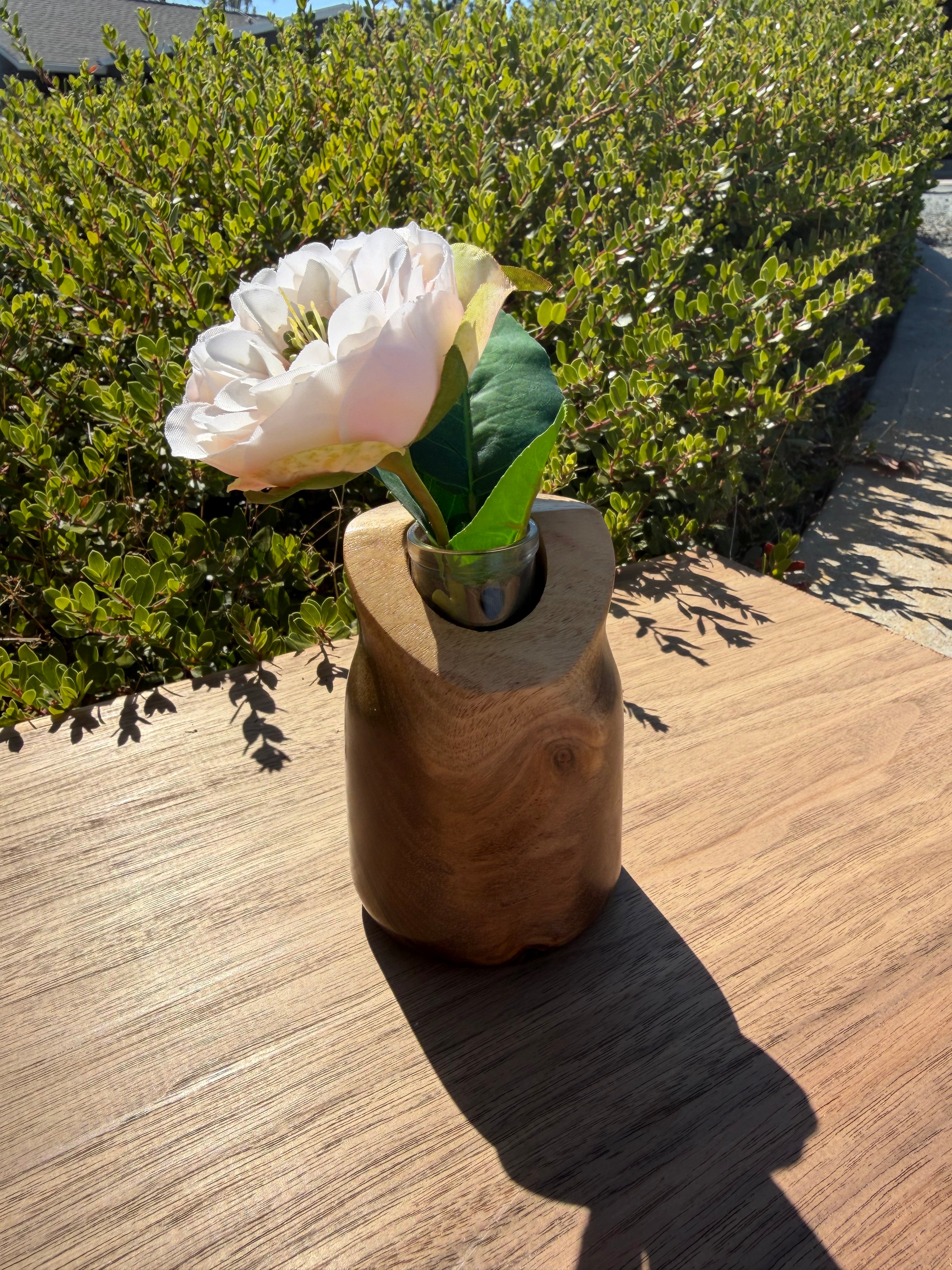 Hand-turned Live Edge Black Walnut Bud Vase