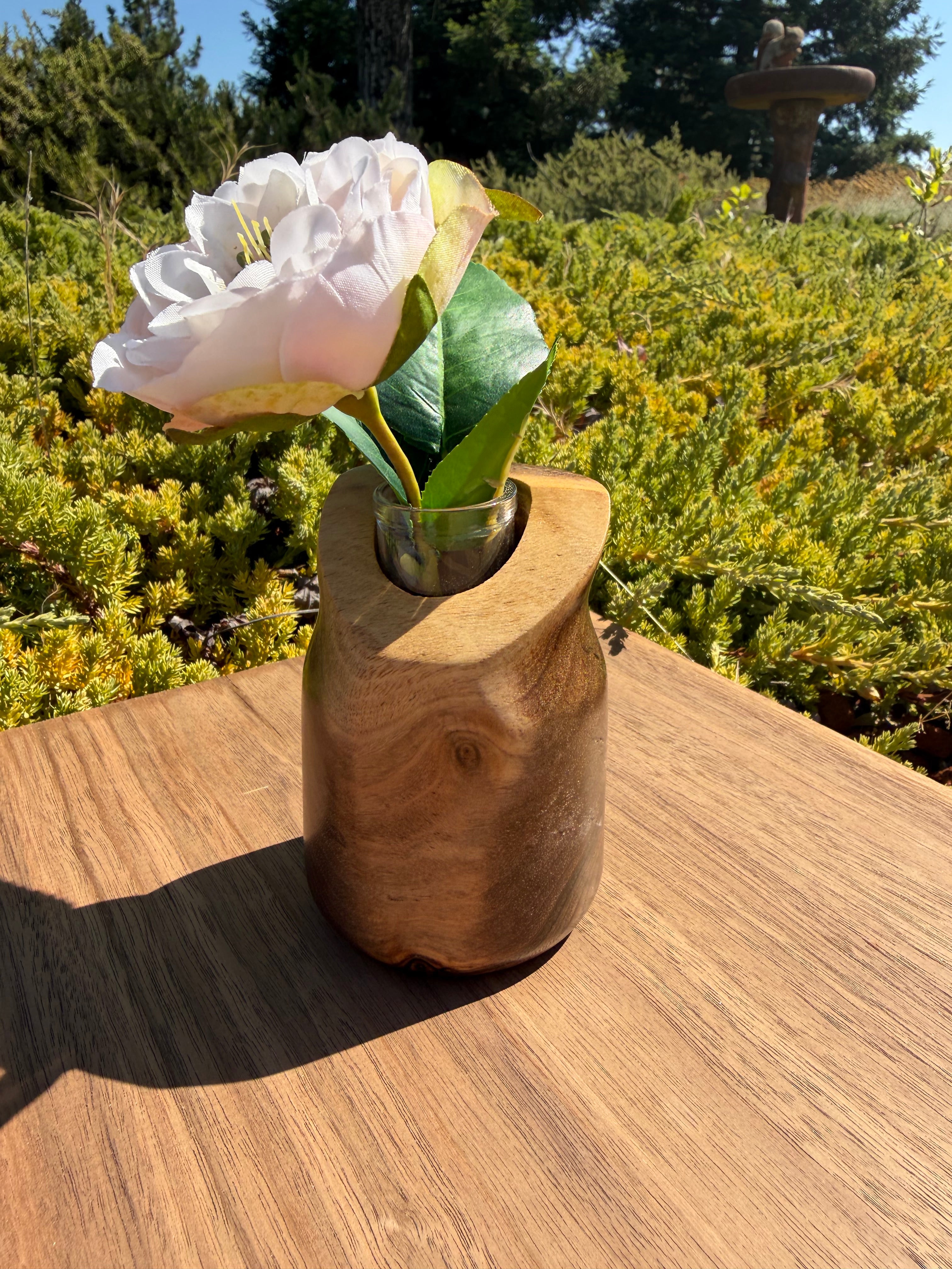 Hand-turned Live Edge Black Walnut Bud Vase