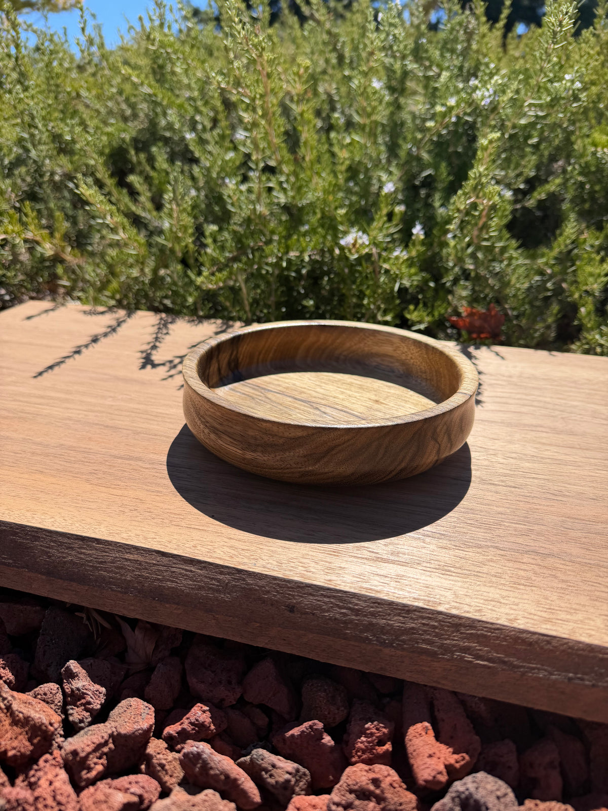 Hand-Turned Black Limba Wood Bowl
