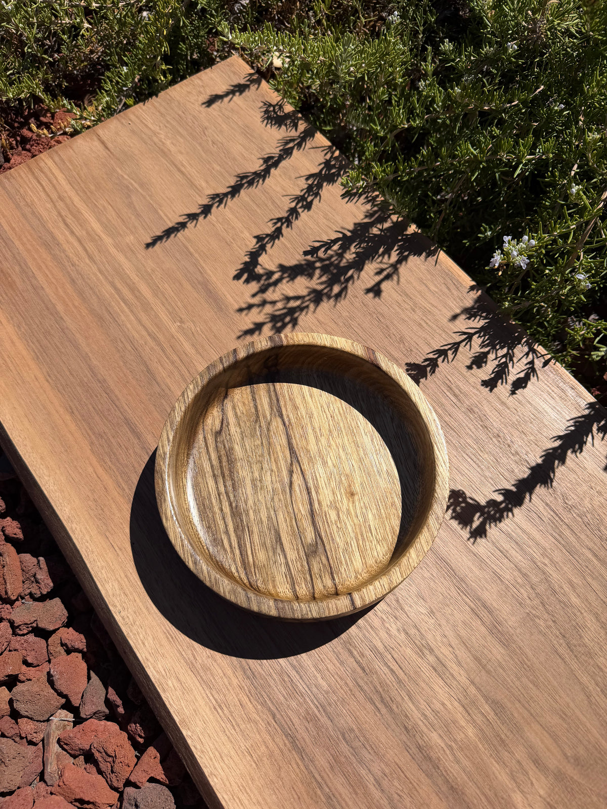 Hand-Turned Black Limba Wood Bowl