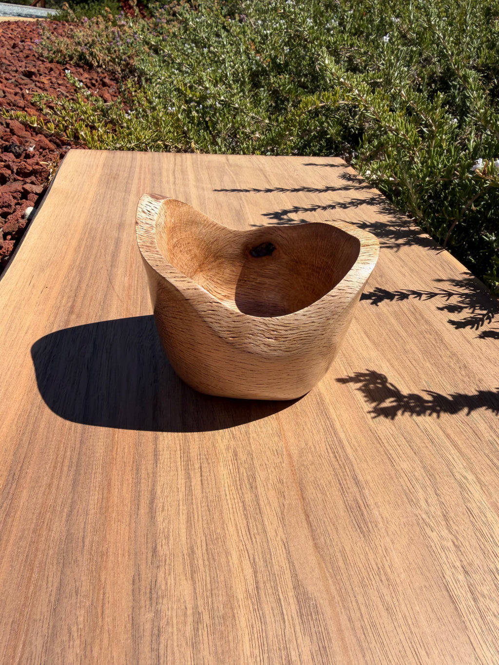 Live-Edge Hand-Turned Live Oak Bowl