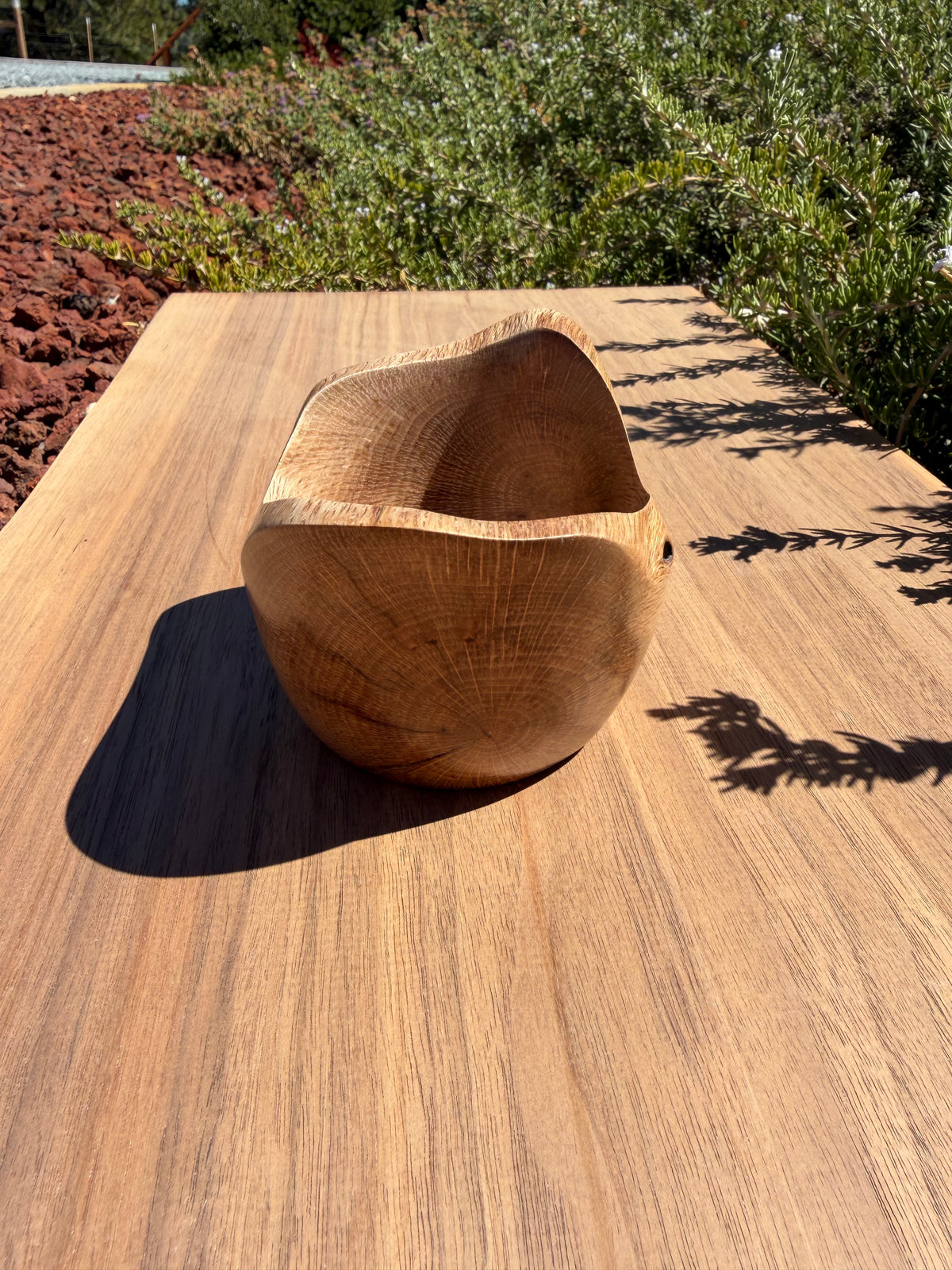 Live-Edge Hand-Turned Live Oak Bowl