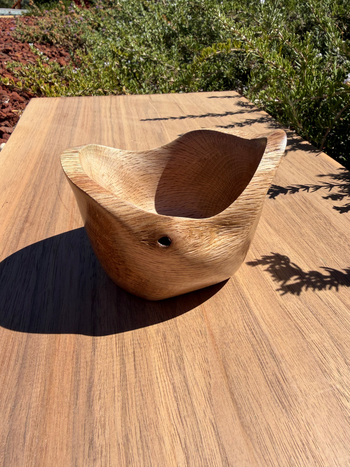 Live-Edge Hand-Turned Live Oak Bowl