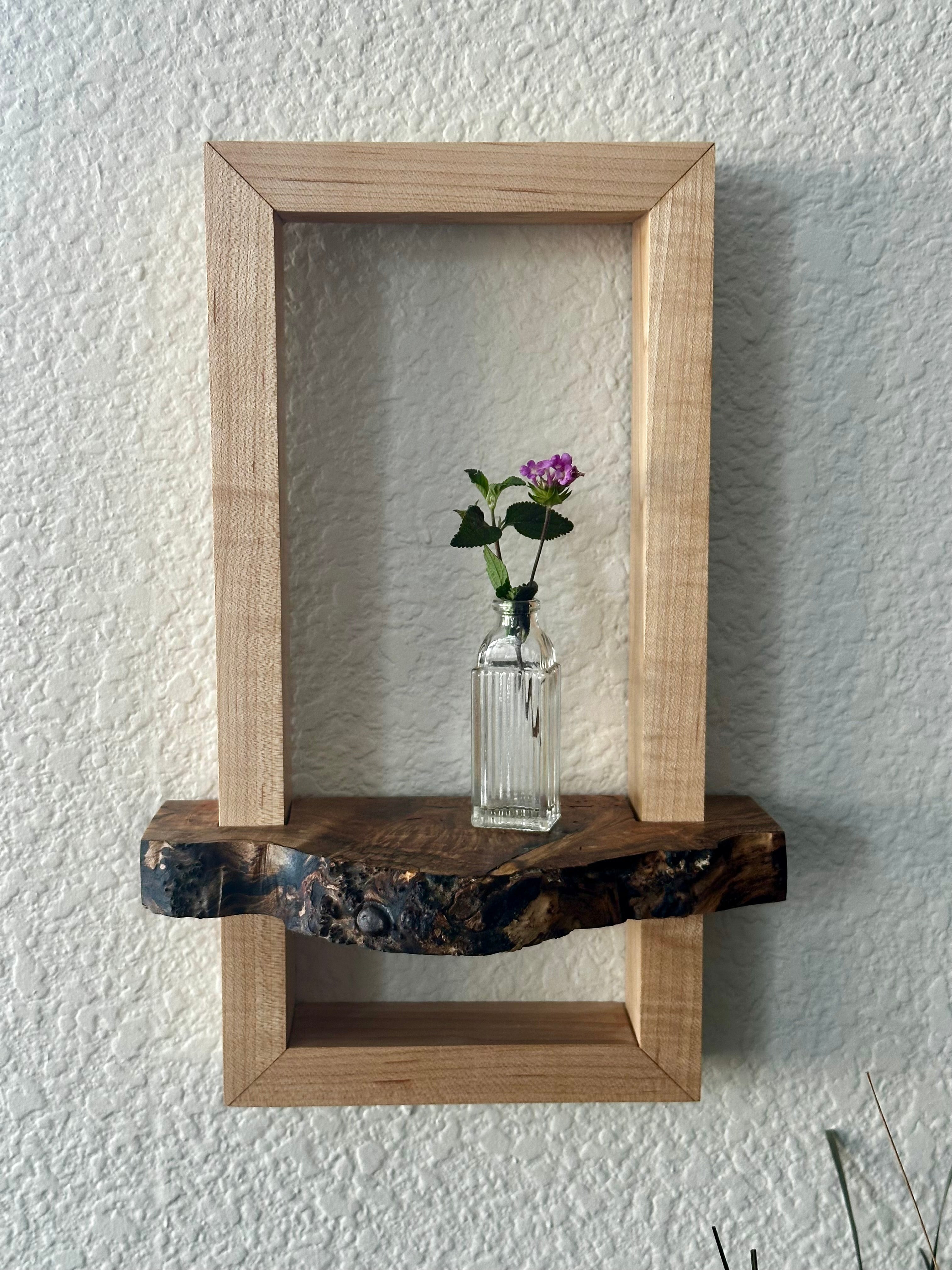 Maple framed Ambrosia Maple Burl Shelf