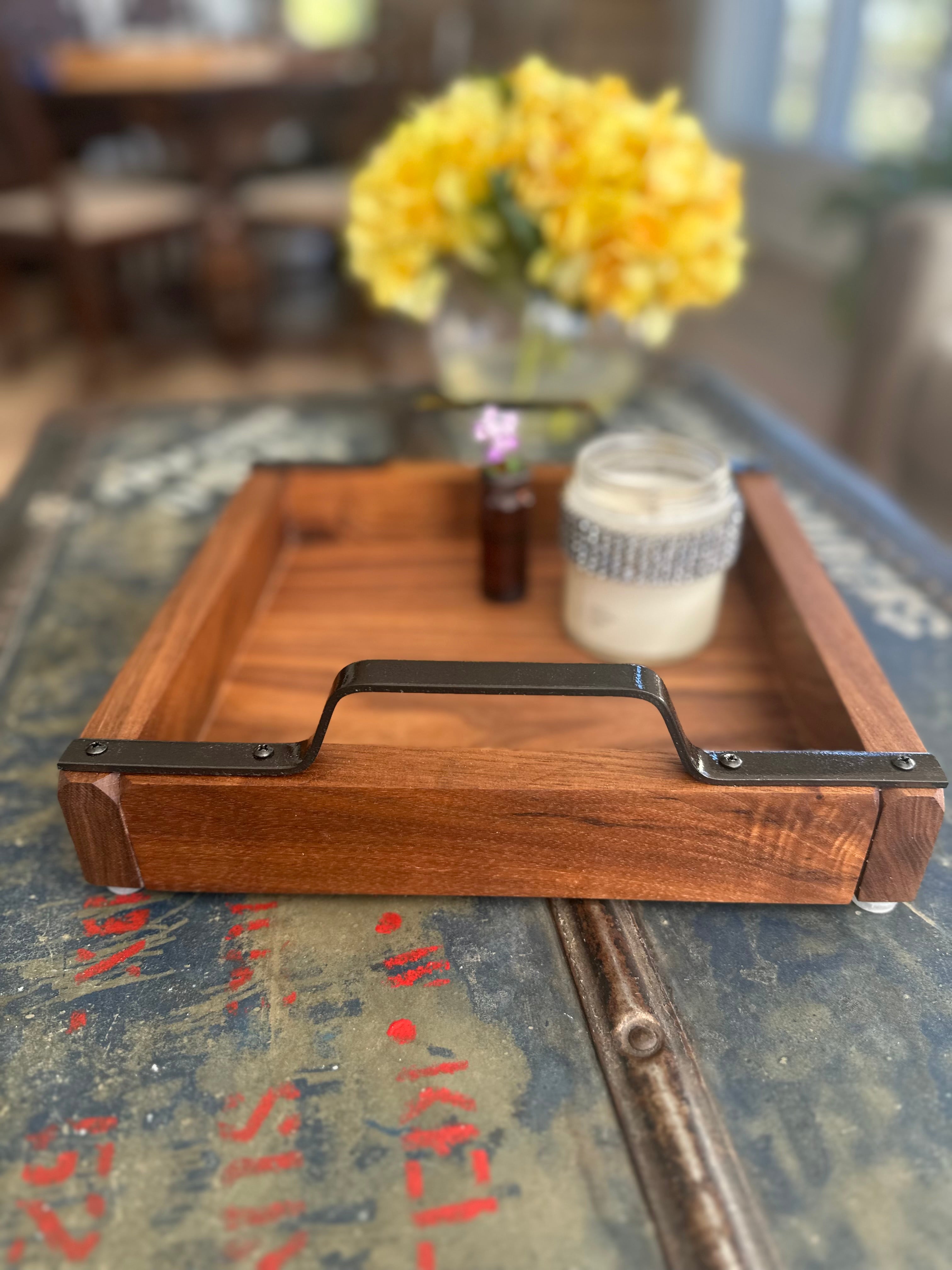 Black Walnut Tic-Tac-Toe Game & Decorative Tray