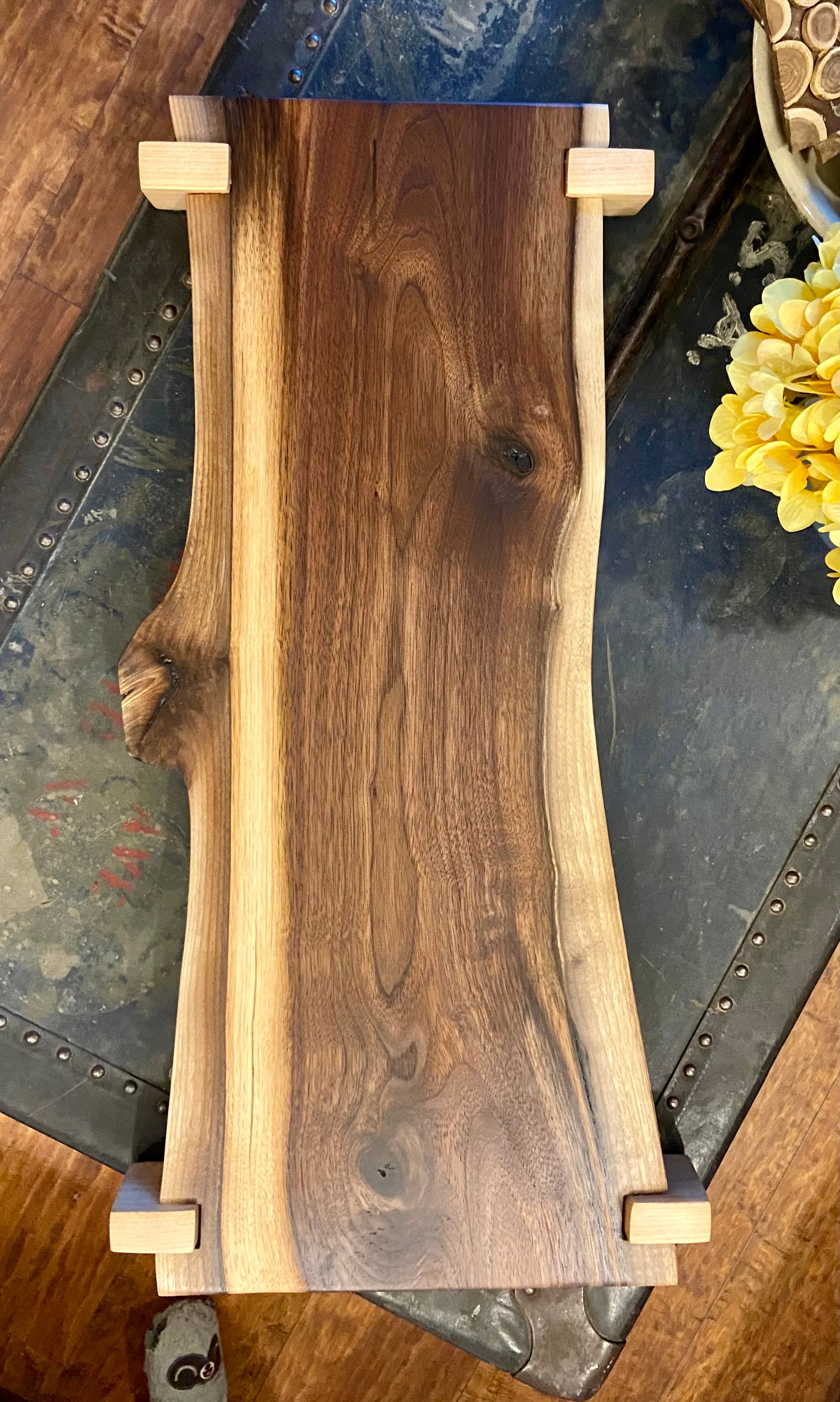 Live Edge Walnut Charcuterie Board + Wood Butter