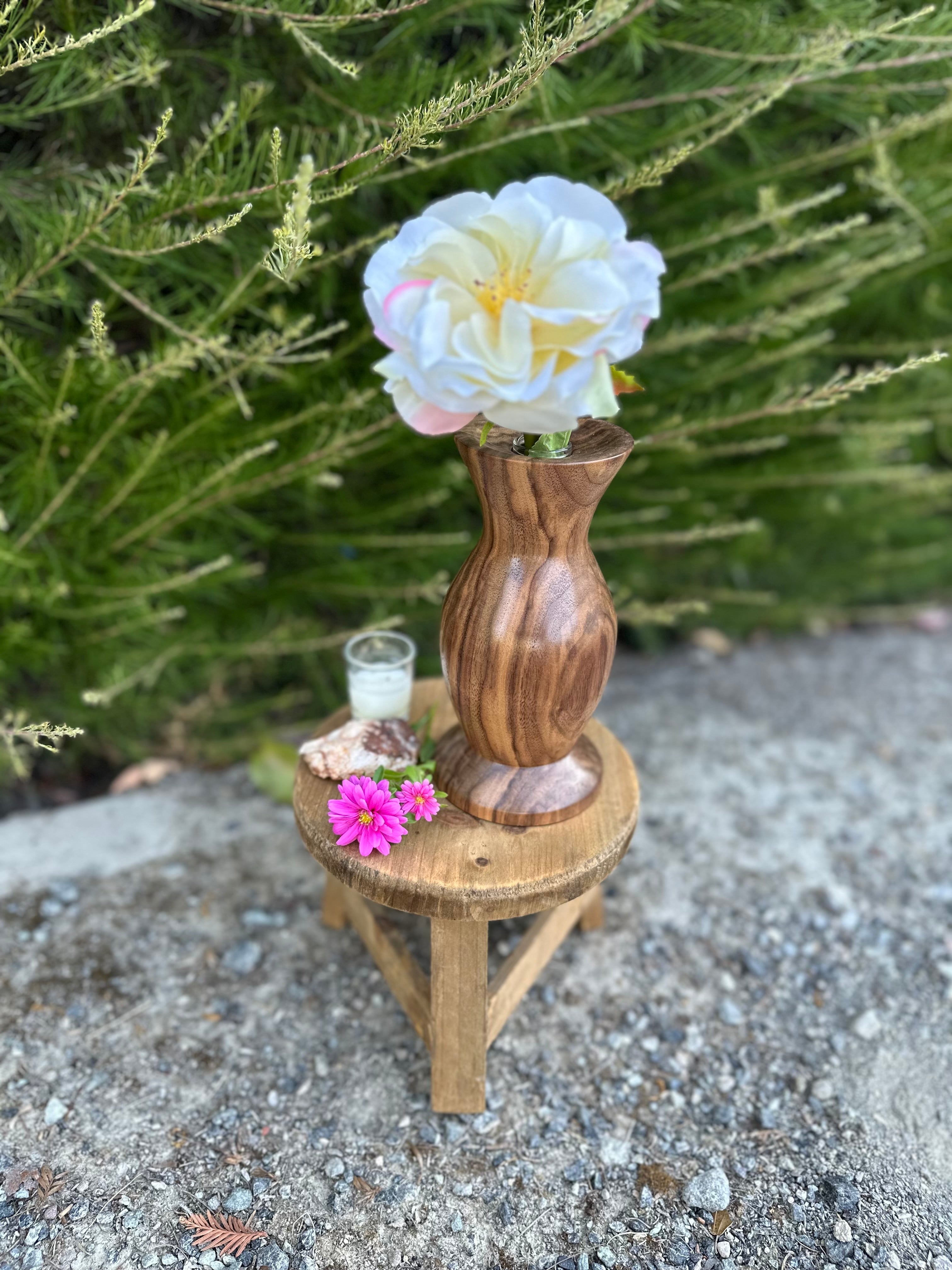 Walnut Hourglass Vase