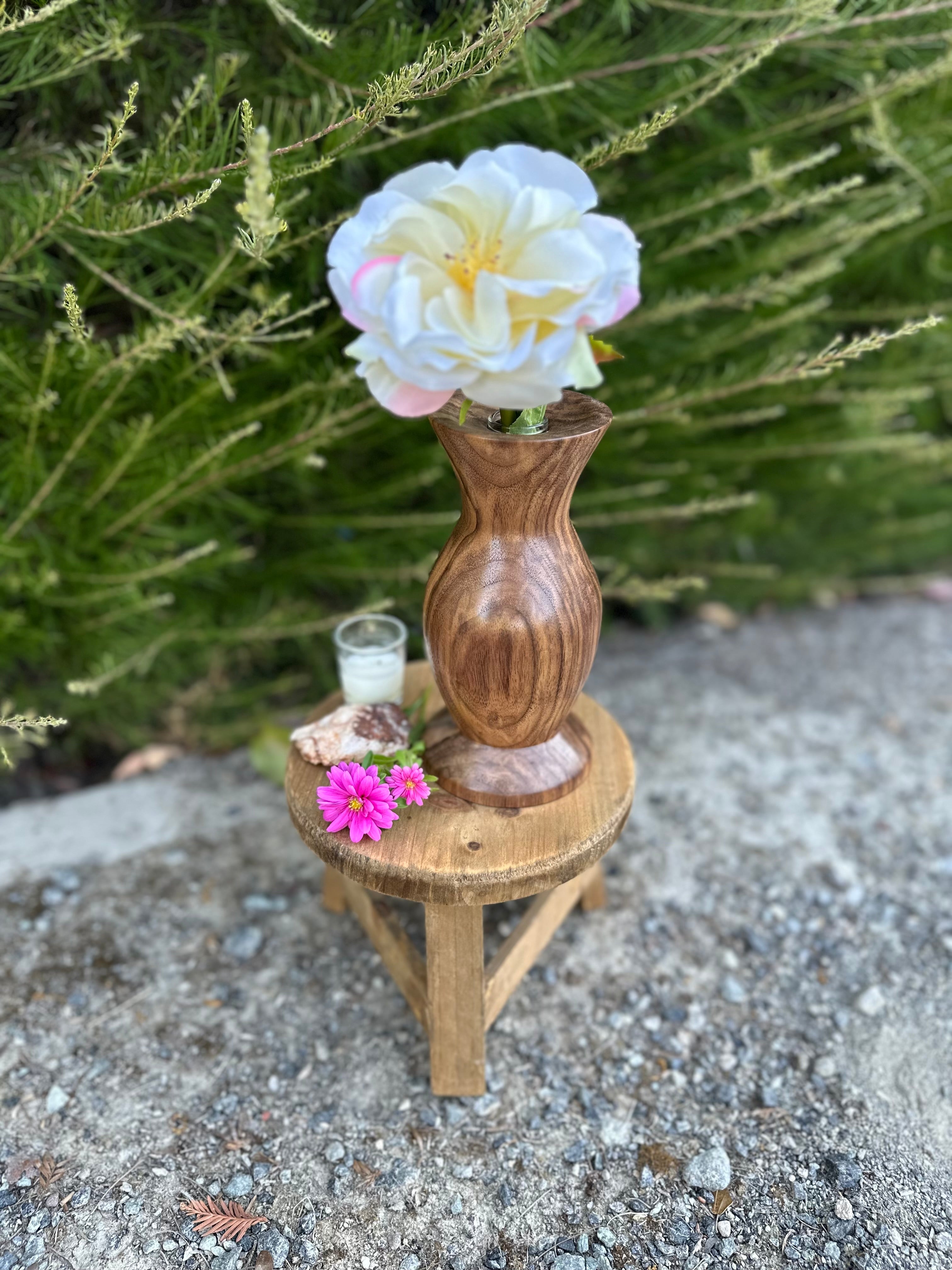 Walnut Hourglass Vase