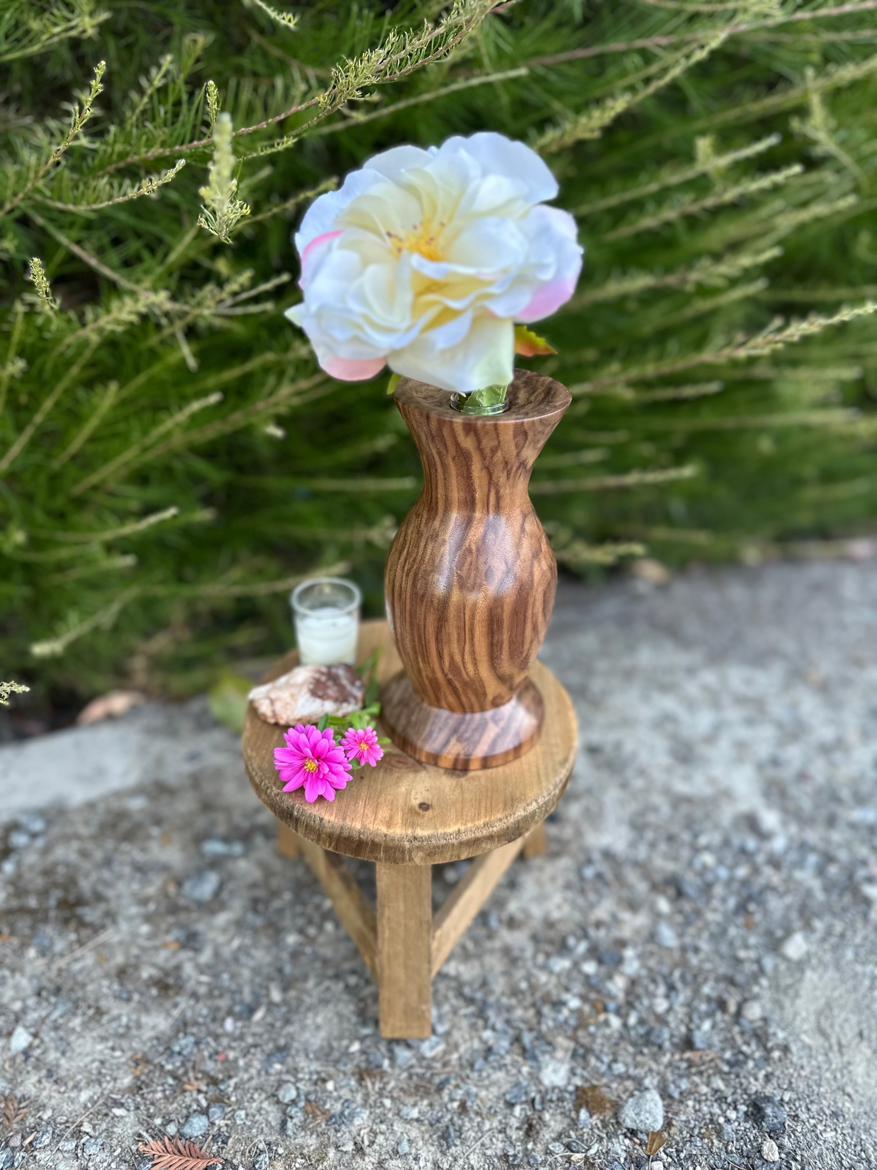 Walnut Hourglass Vase