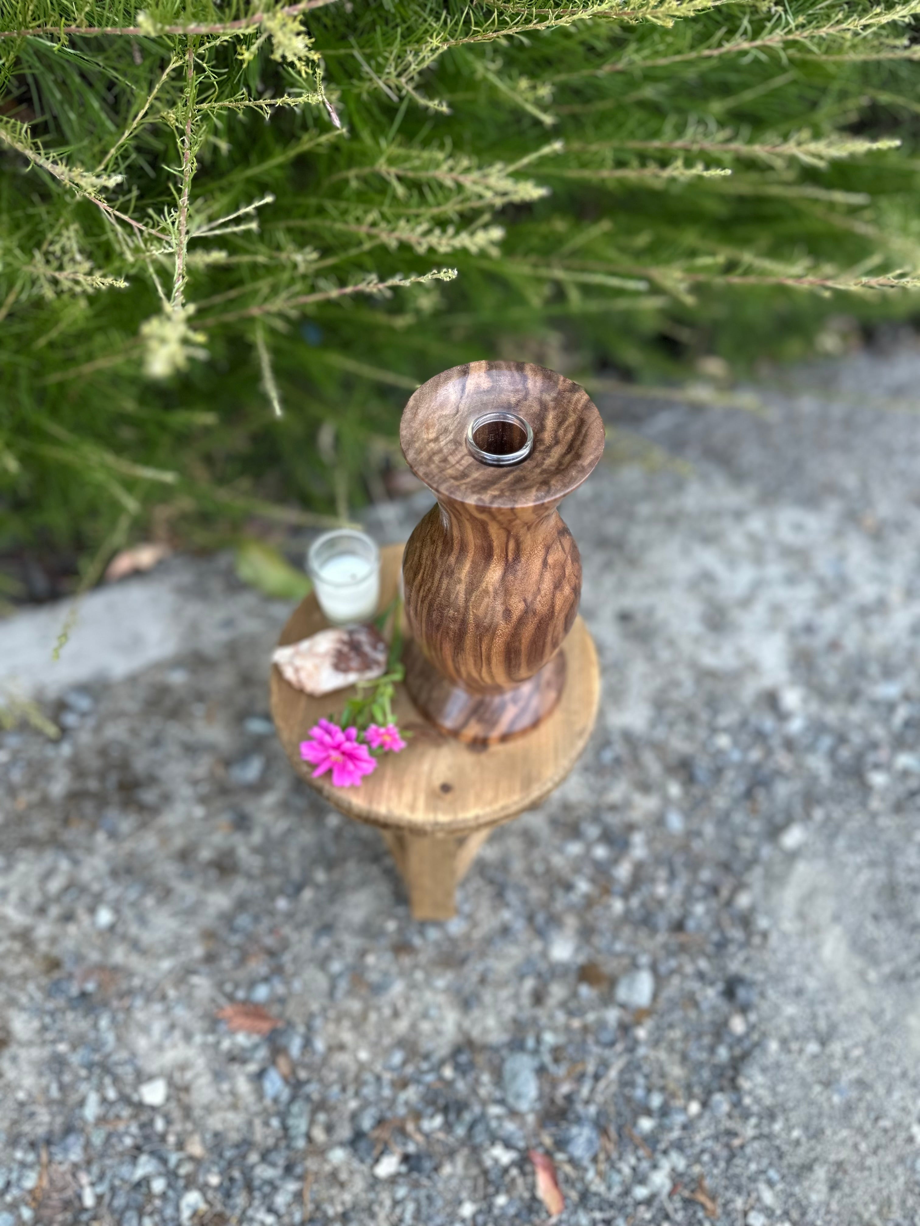 Walnut Hourglass Vase