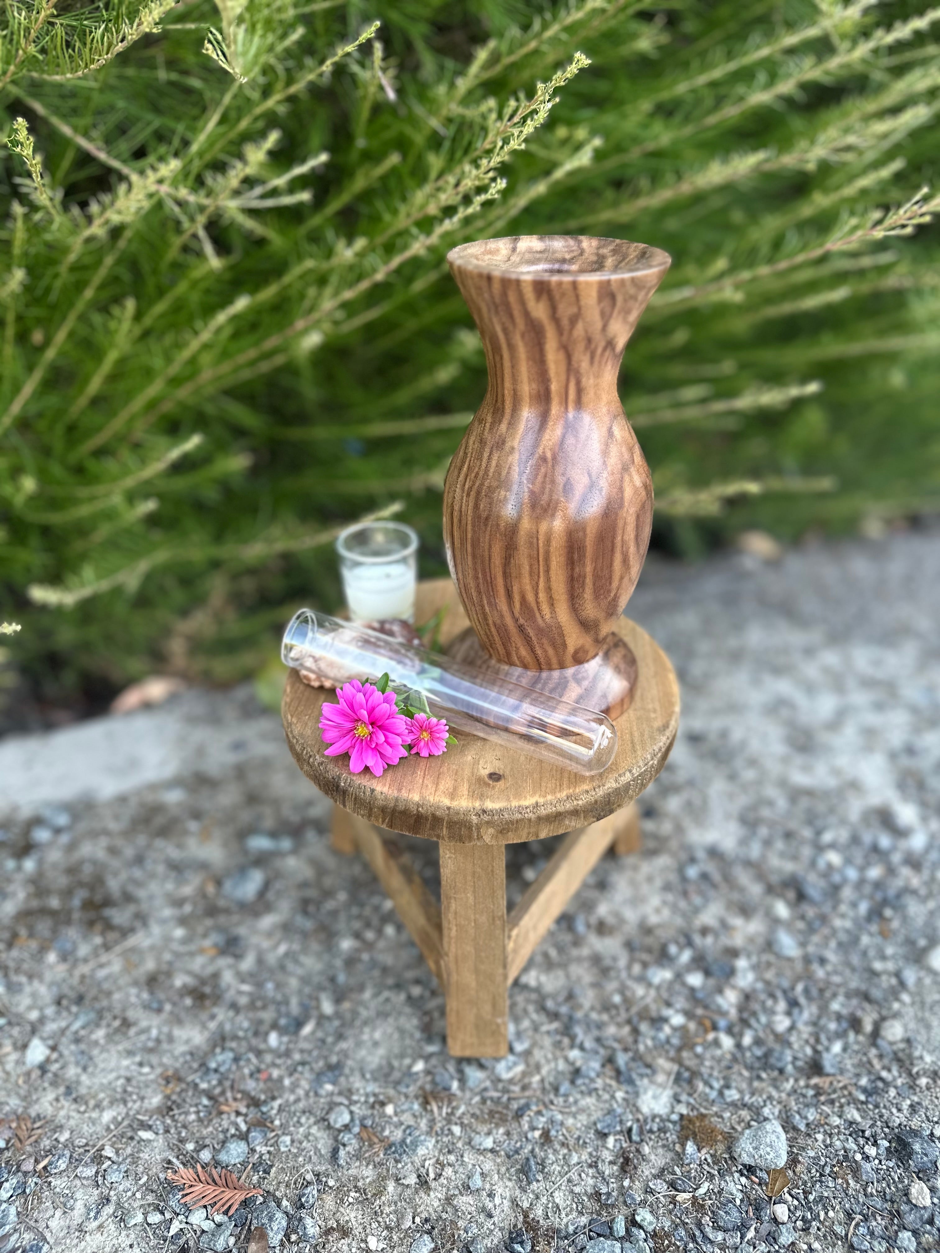 Walnut Hourglass Vase