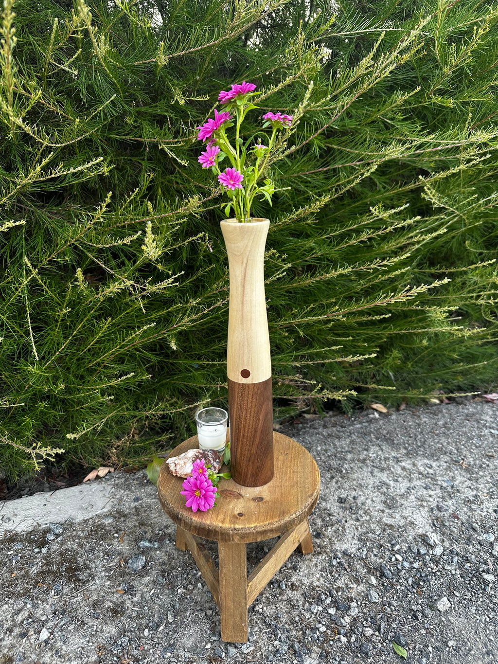 Poplar & Walnut Bud Vase