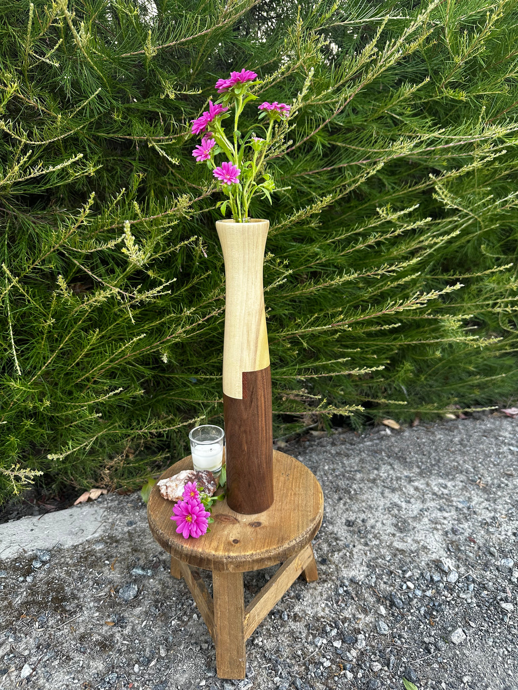 Poplar & Walnut Bud Vase