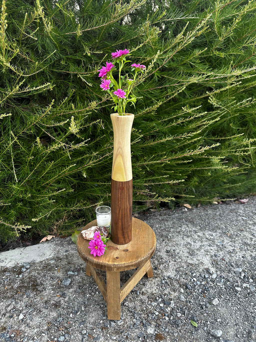 Poplar & Walnut Bud Vase