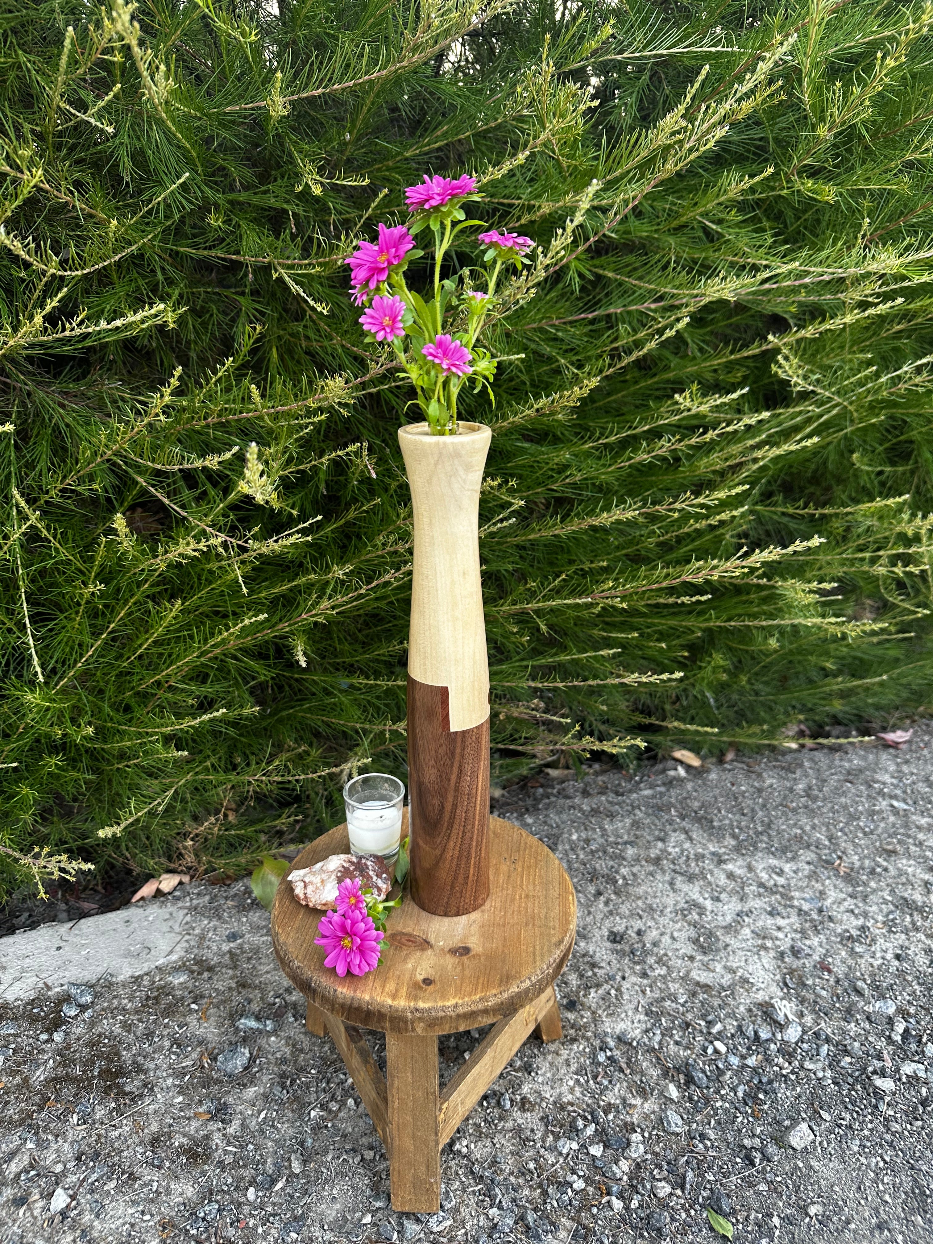 Poplar & Walnut Bud Vase
