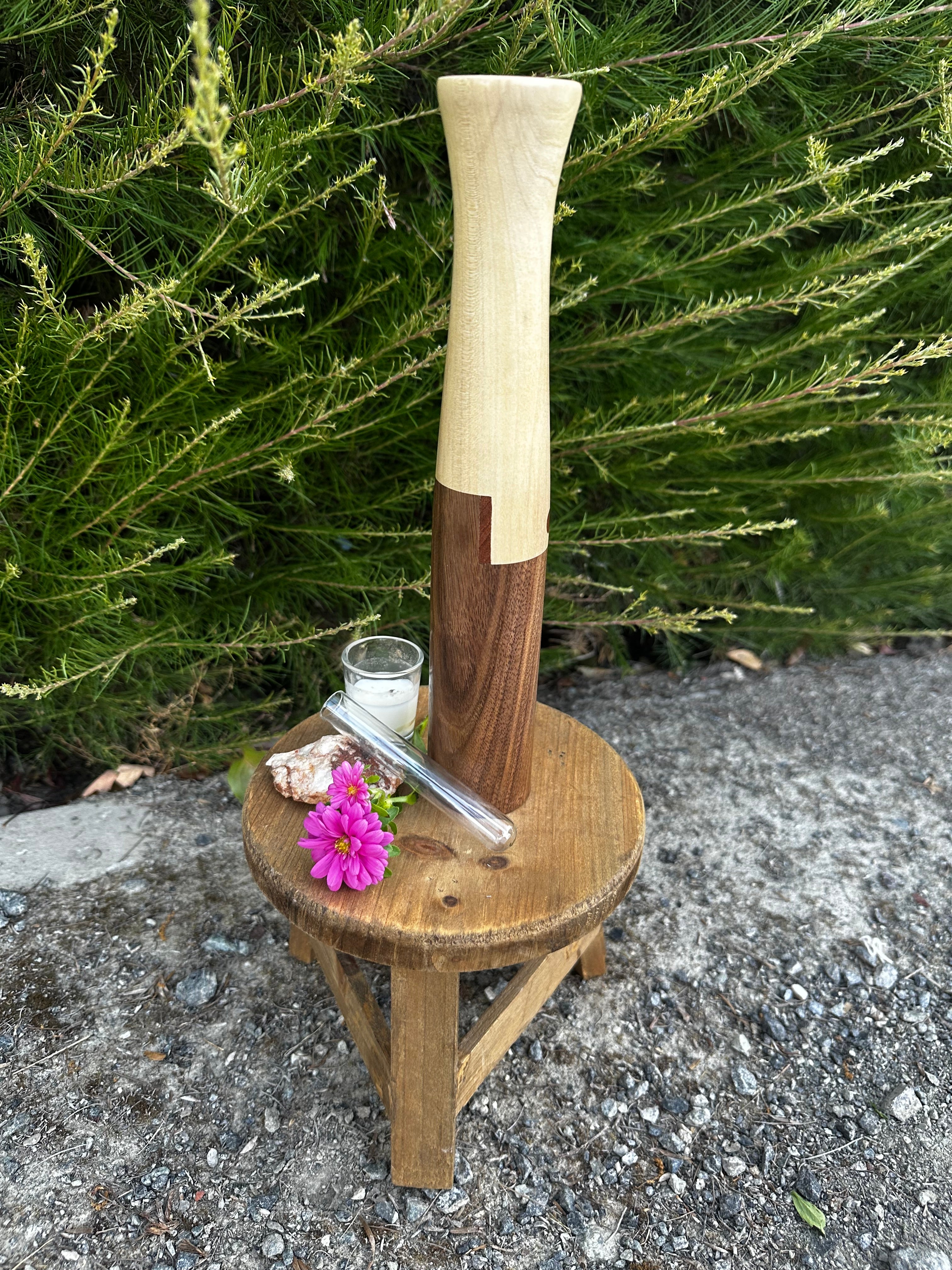 Poplar & Walnut Bud Vase