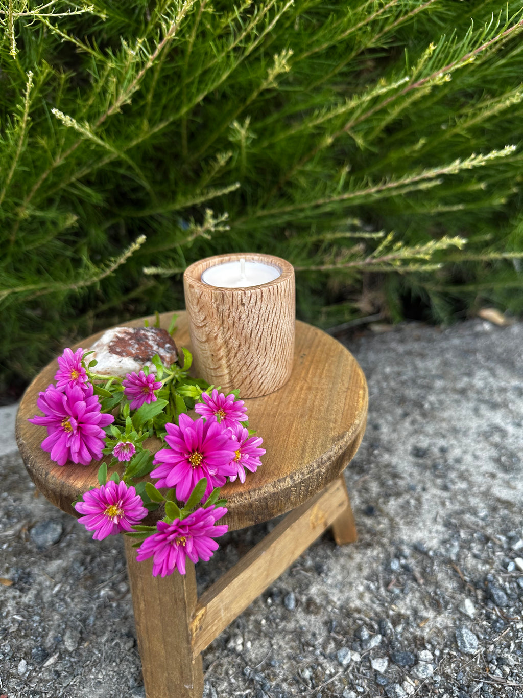 Black Oak Tea Light Candleholder