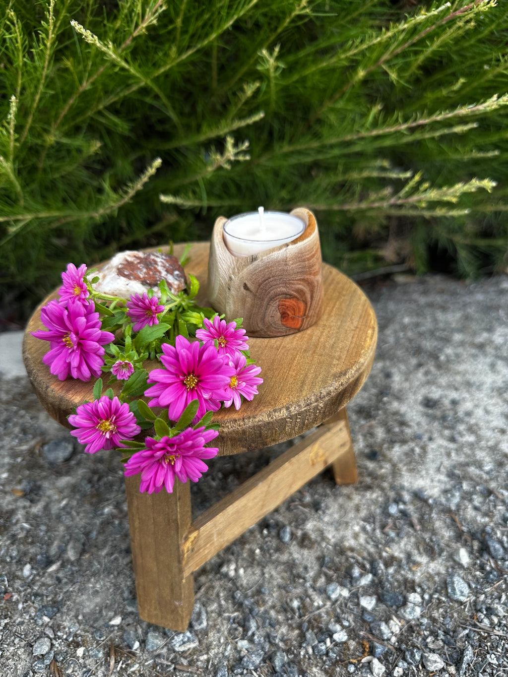 Unique Live-Edge Handcrafted Candleholder