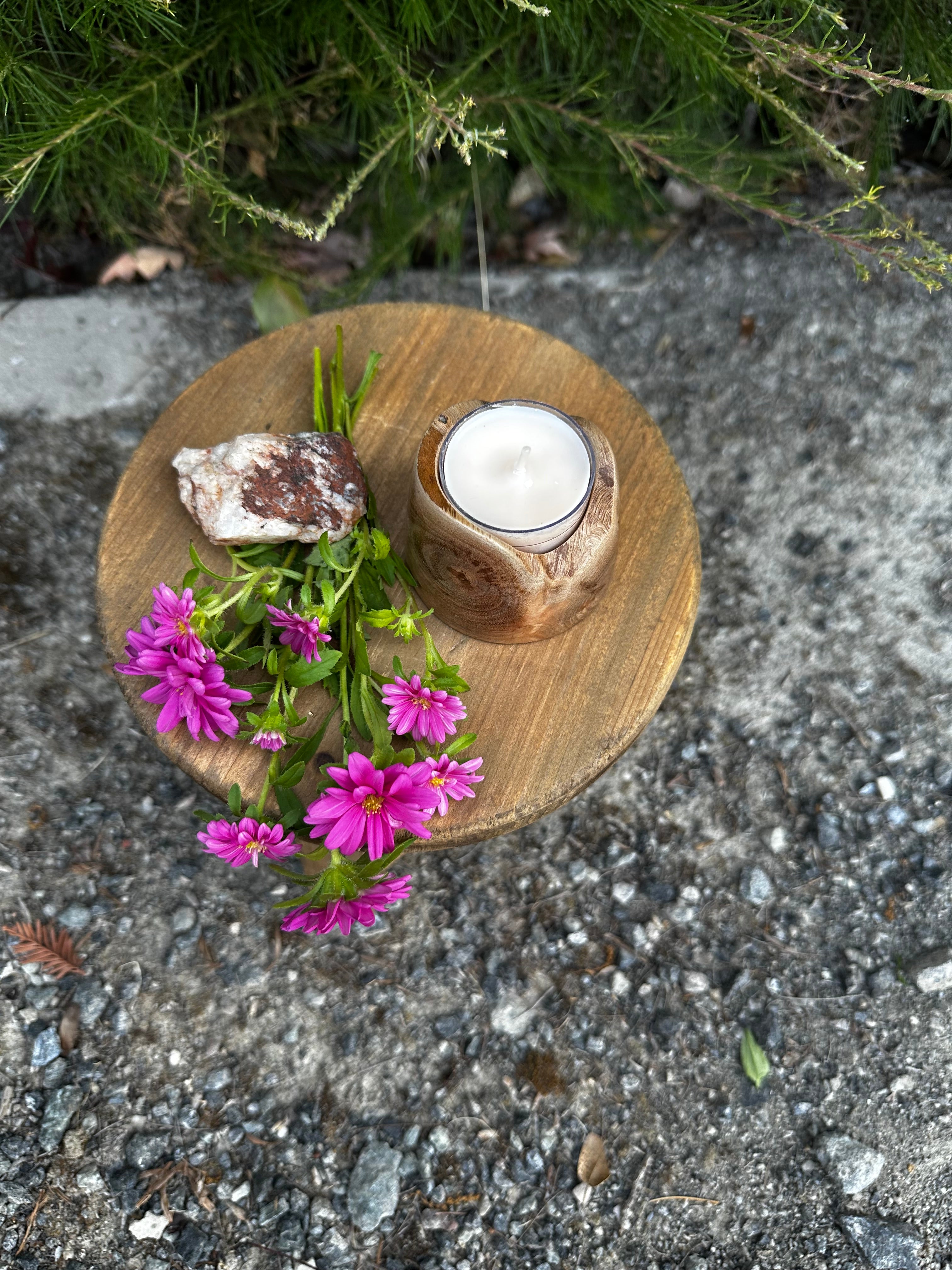 Unique Live-Edge Handcrafted Candleholder