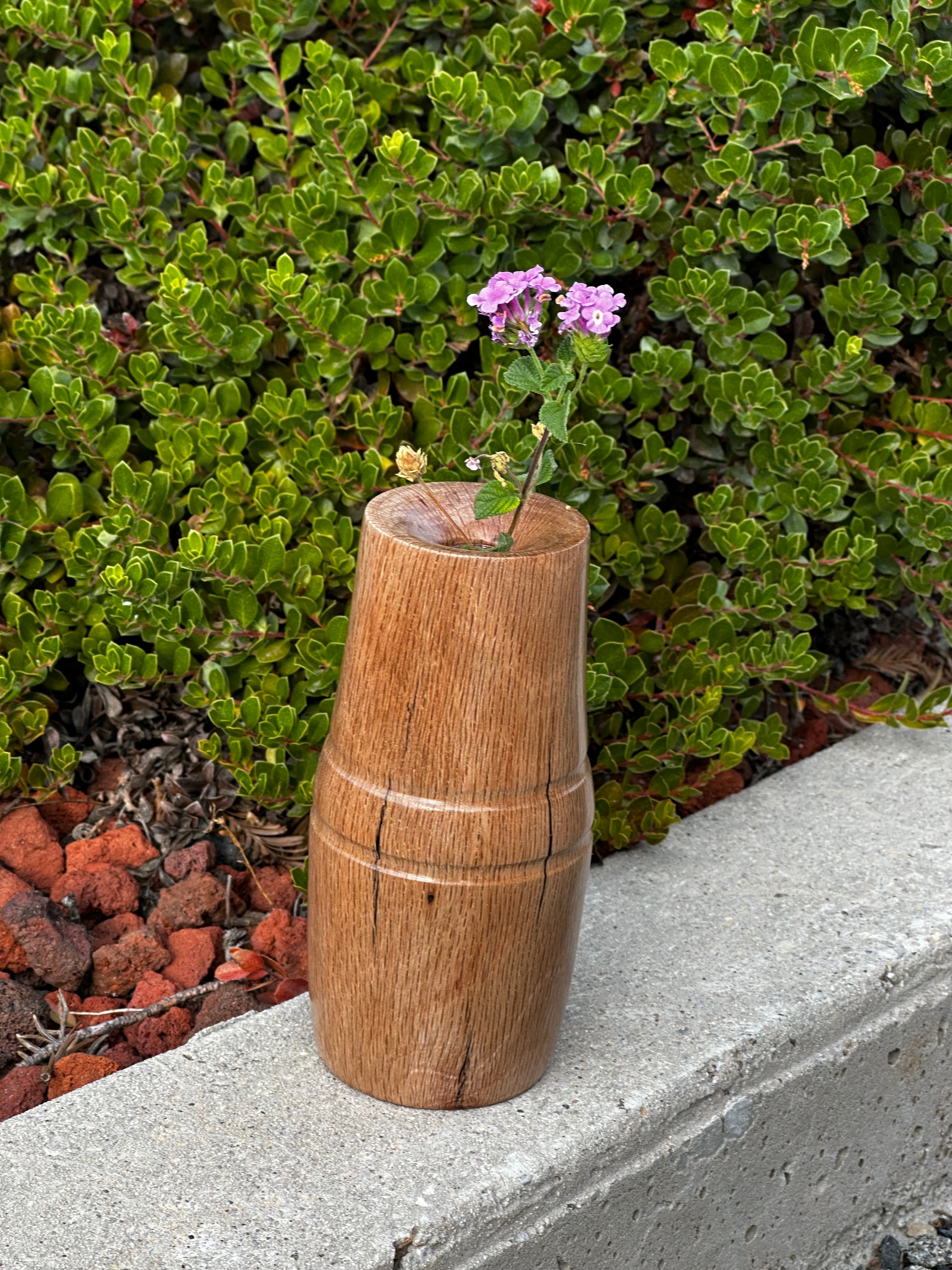 Rustic Elegance Black Oak Vase