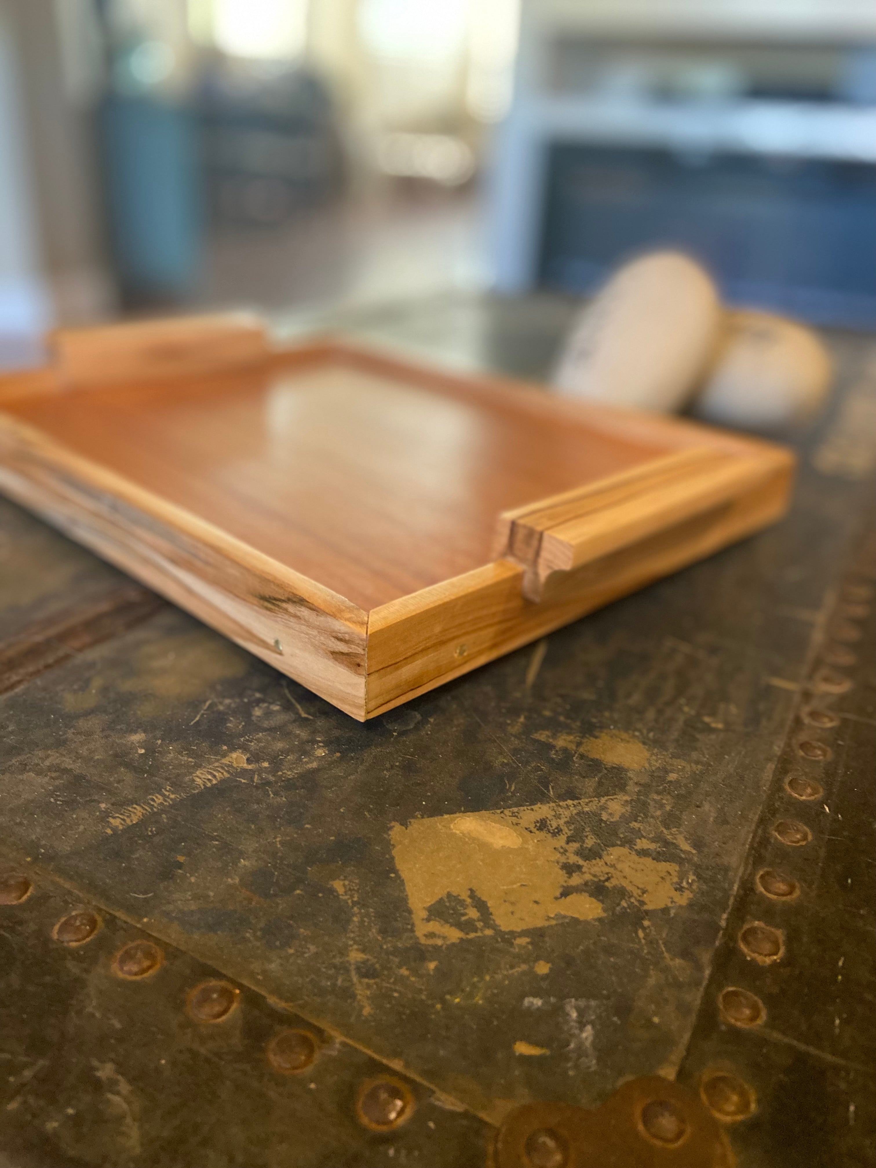 Unique Handcrafted Mahogany and Ambrosia Maple Charcuterie Tray