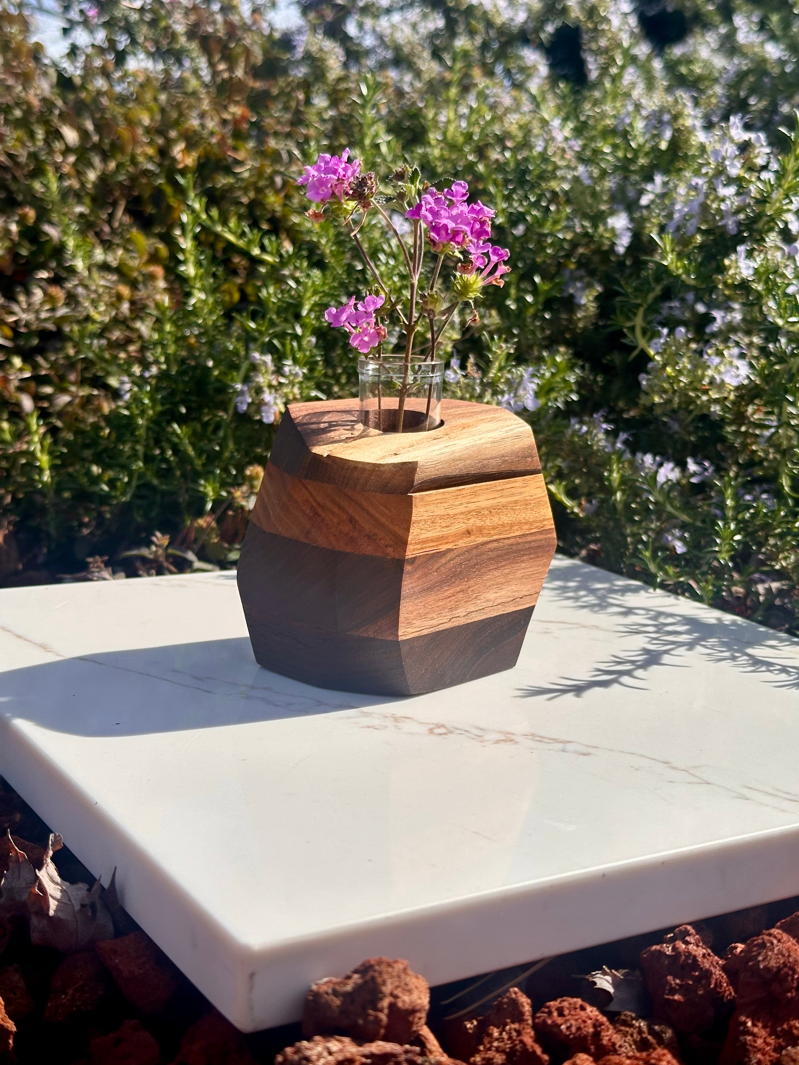 Unique Hardwood Bud Vase