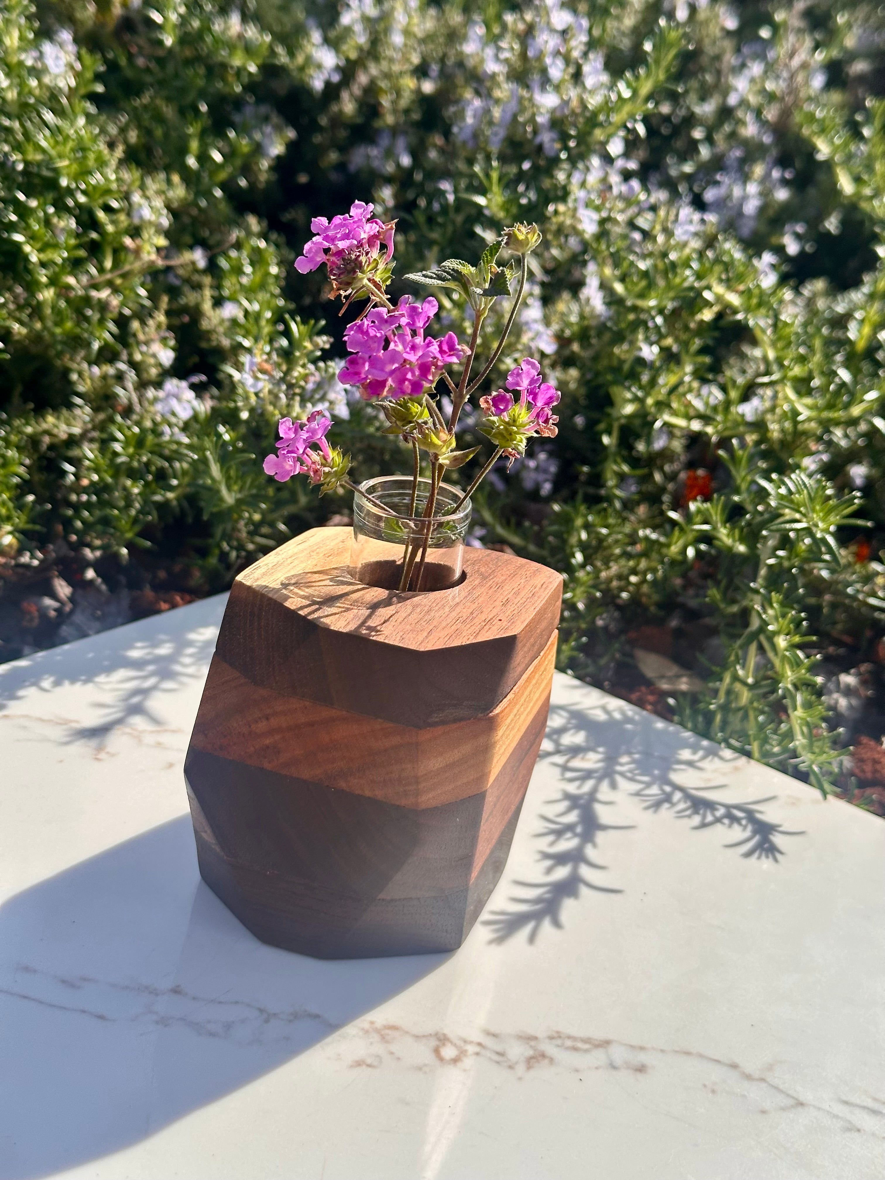 Unique Hardwood Bud Vase