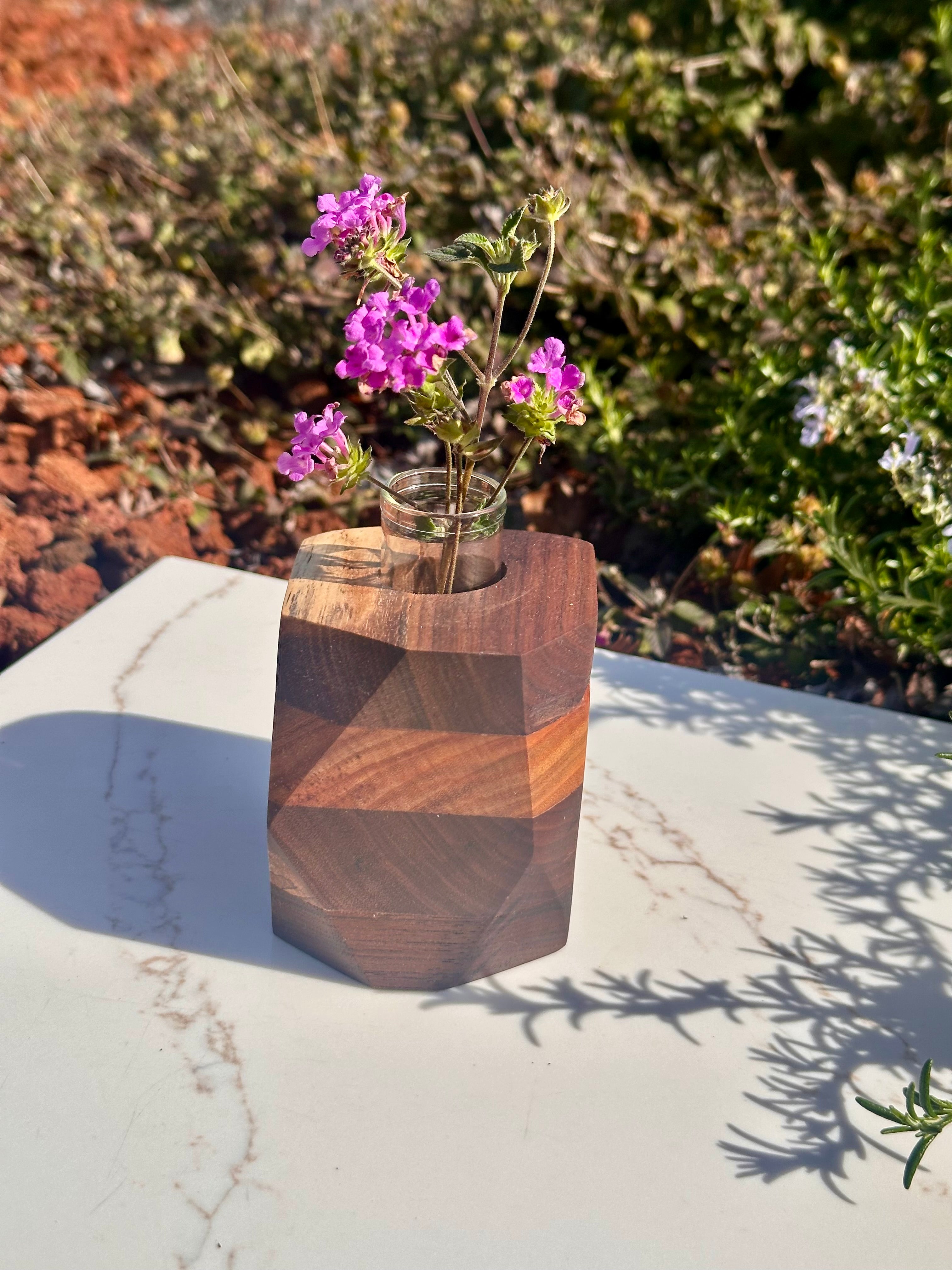 Unique Hardwood Bud Vase