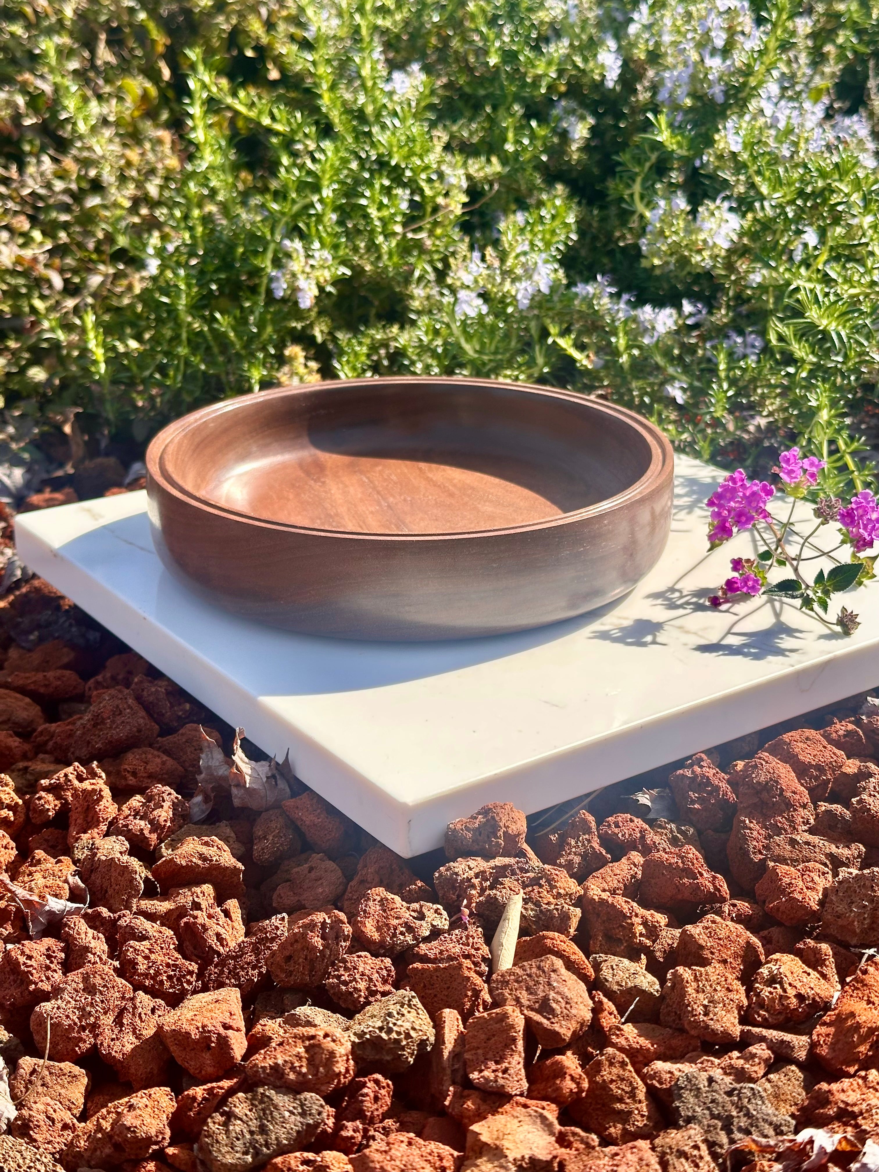 Handcrafted Walnut Serving Bowl - Wooden Centerpiece