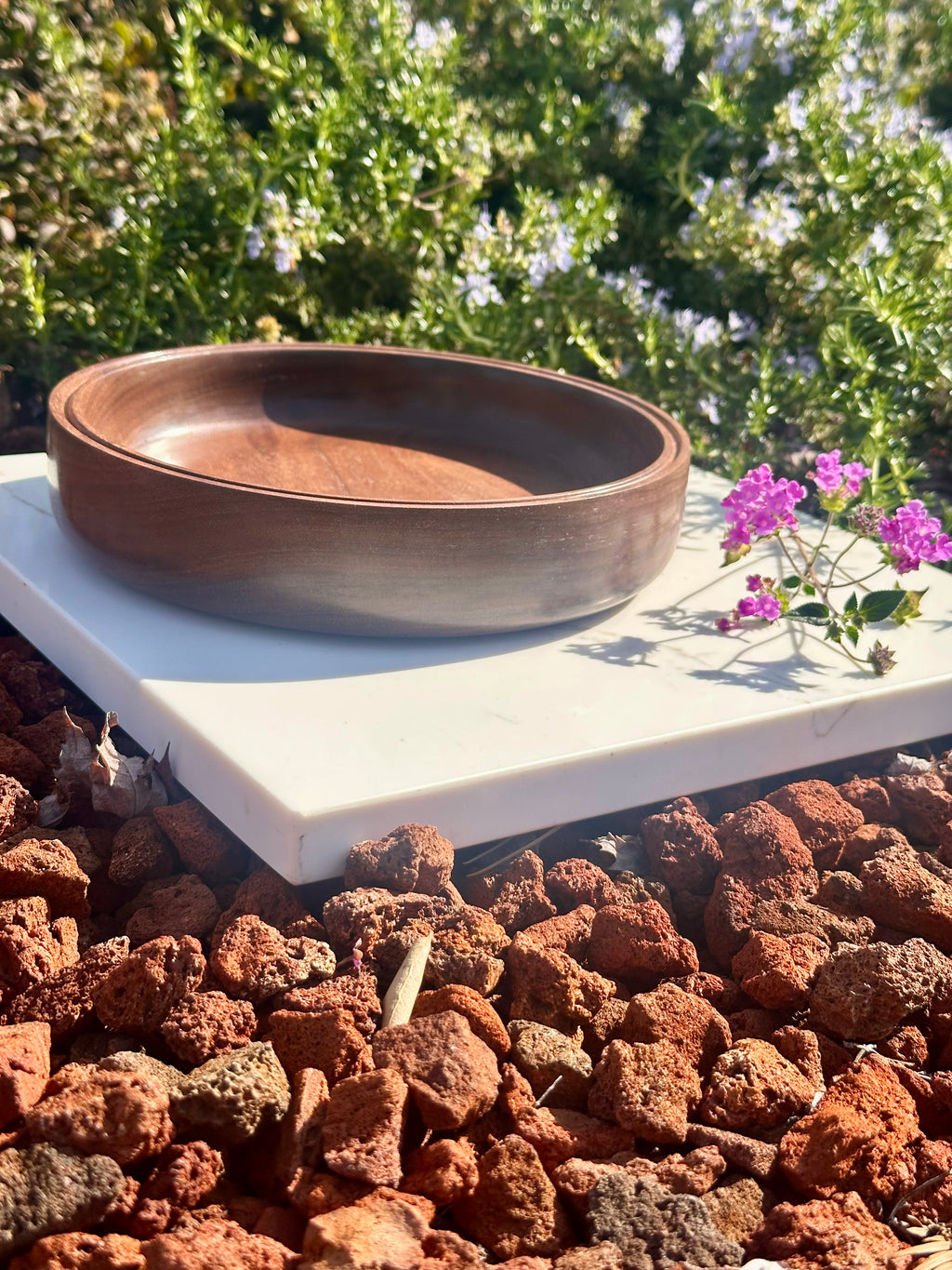 Handcrafted Walnut Serving Bowl - Wooden Centerpiece