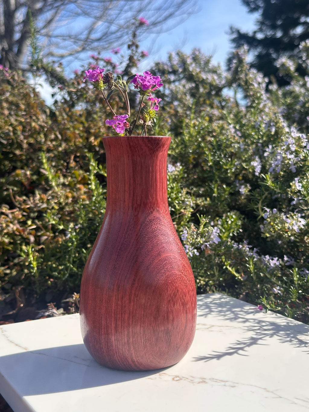 Rare Handcrafted Purpleheart Bud Vase