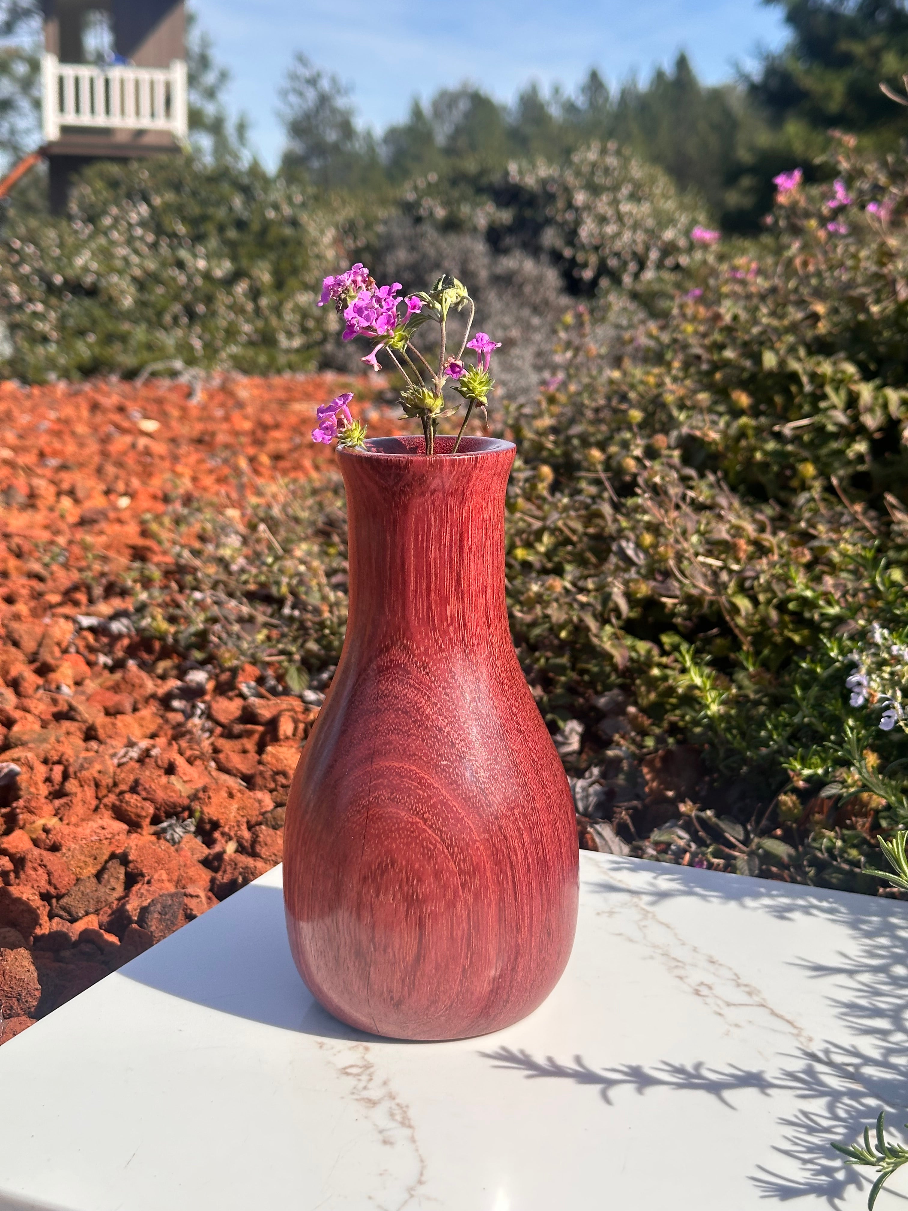Rare Handcrafted Purpleheart Bud Vase